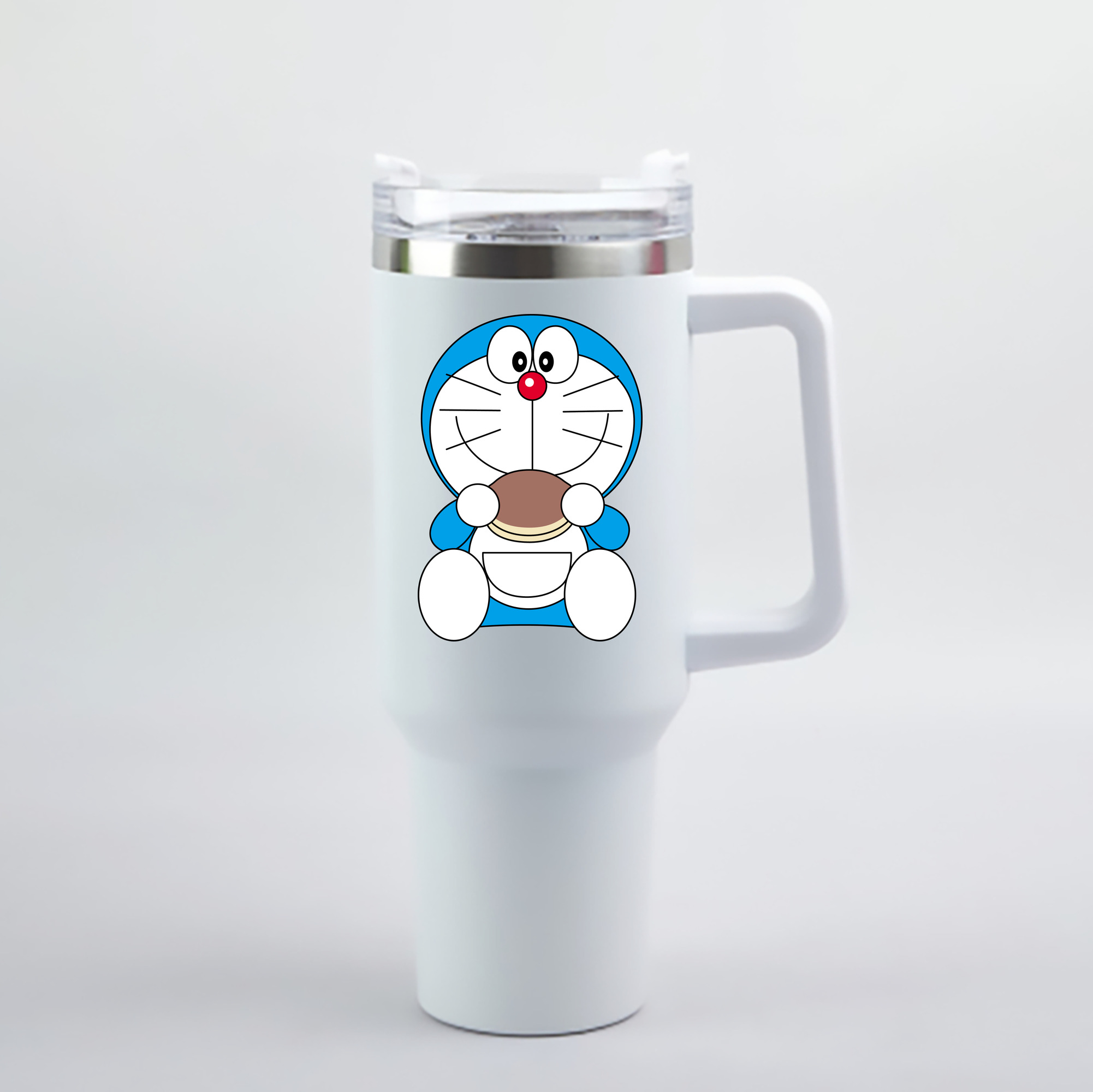 （画像用） ドラえもん Doraemon 1200mL車用タンブラー - クリスタルステッカー（プラスチックストロー付き）