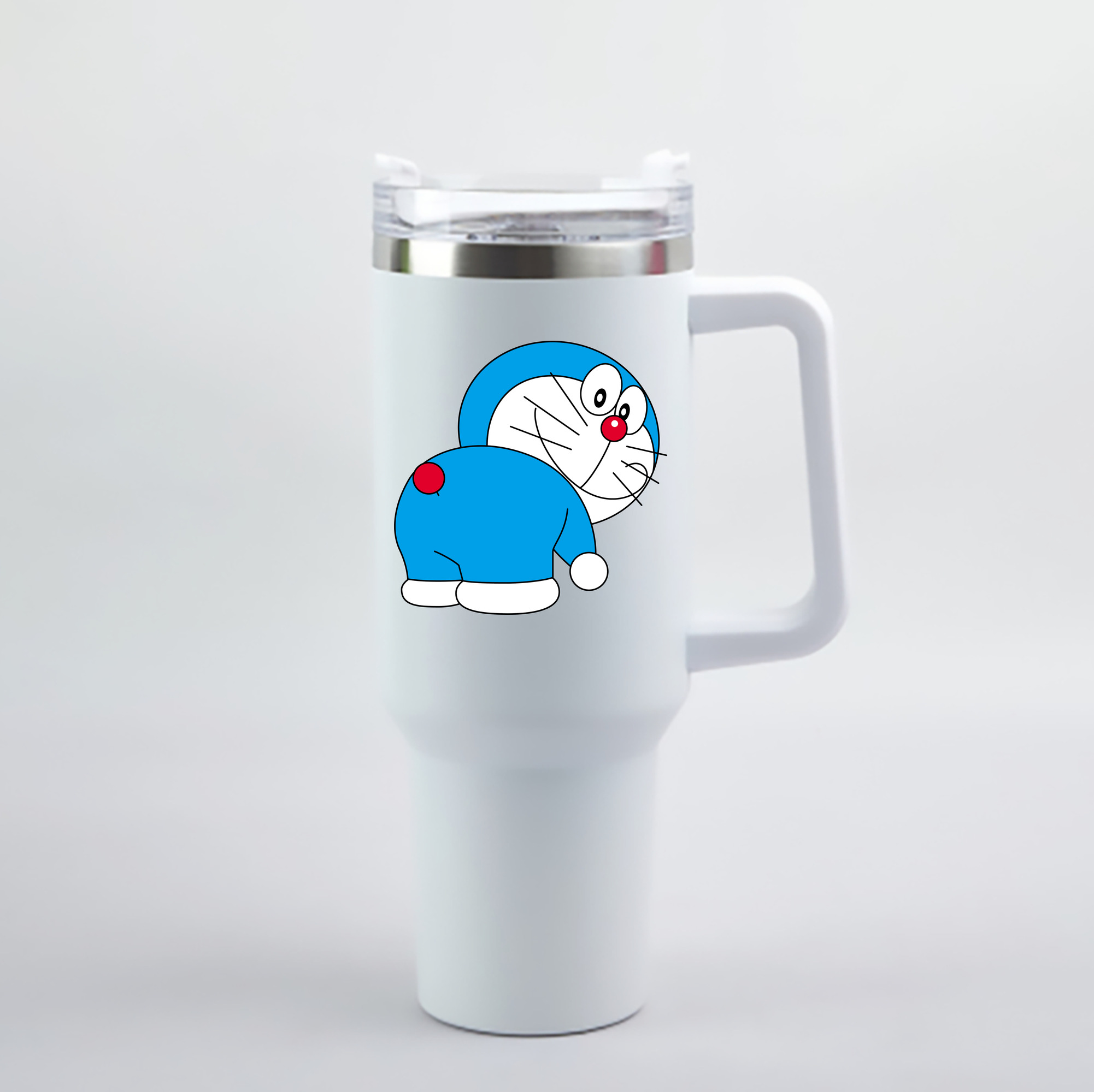 （画像用） ドラえもん Doraemon 1200mL車用タンブラー - クリスタルステッカー（プラスチックストロー付き）