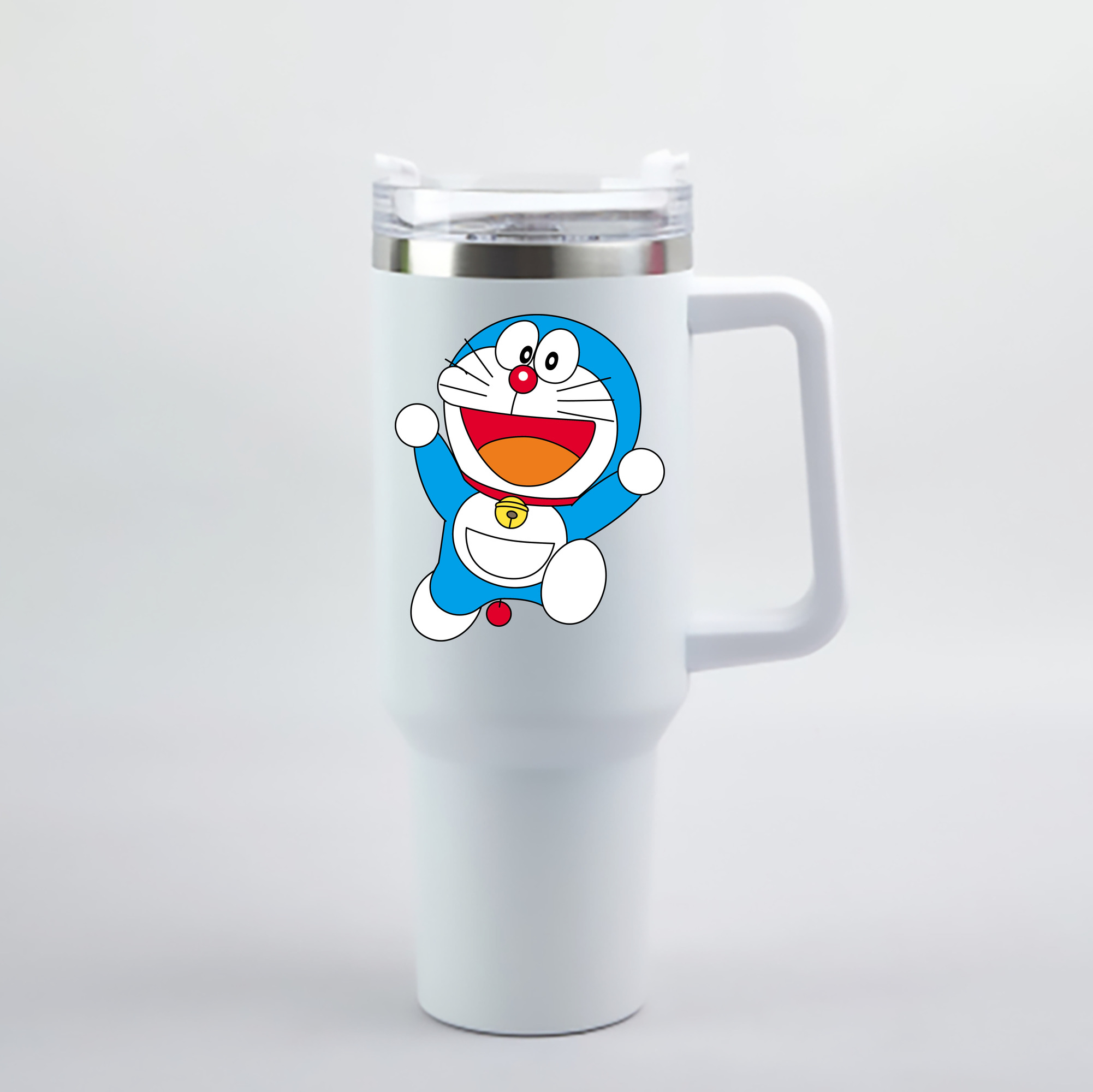 （画像用） ドラえもん Doraemon 1200mL車用タンブラー - クリスタルステッカー（プラスチックストロー付き）