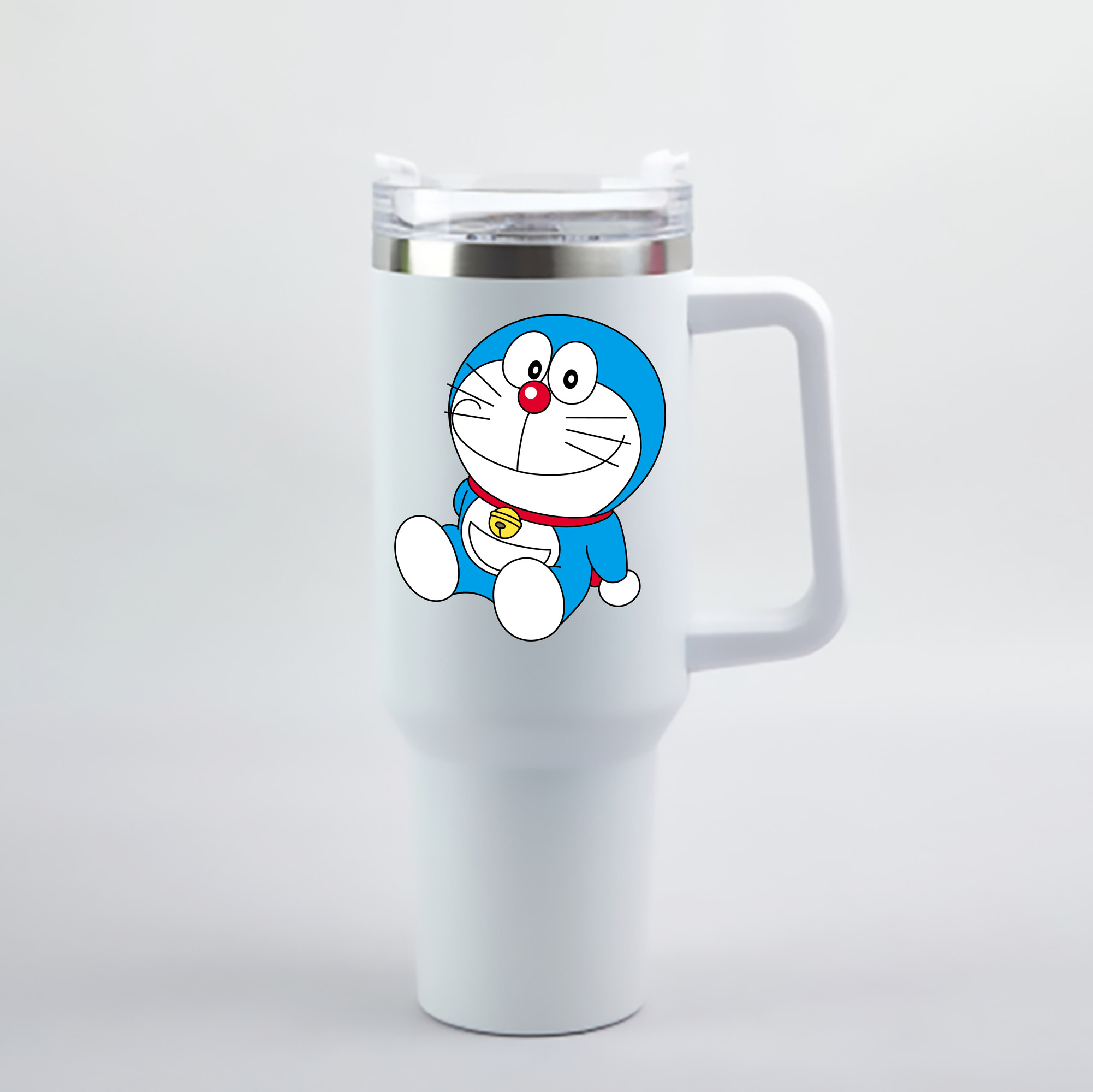 （画像用） ドラえもん Doraemon 1200mL車用タンブラー - クリスタルステッカー（プラスチックストロー付き）