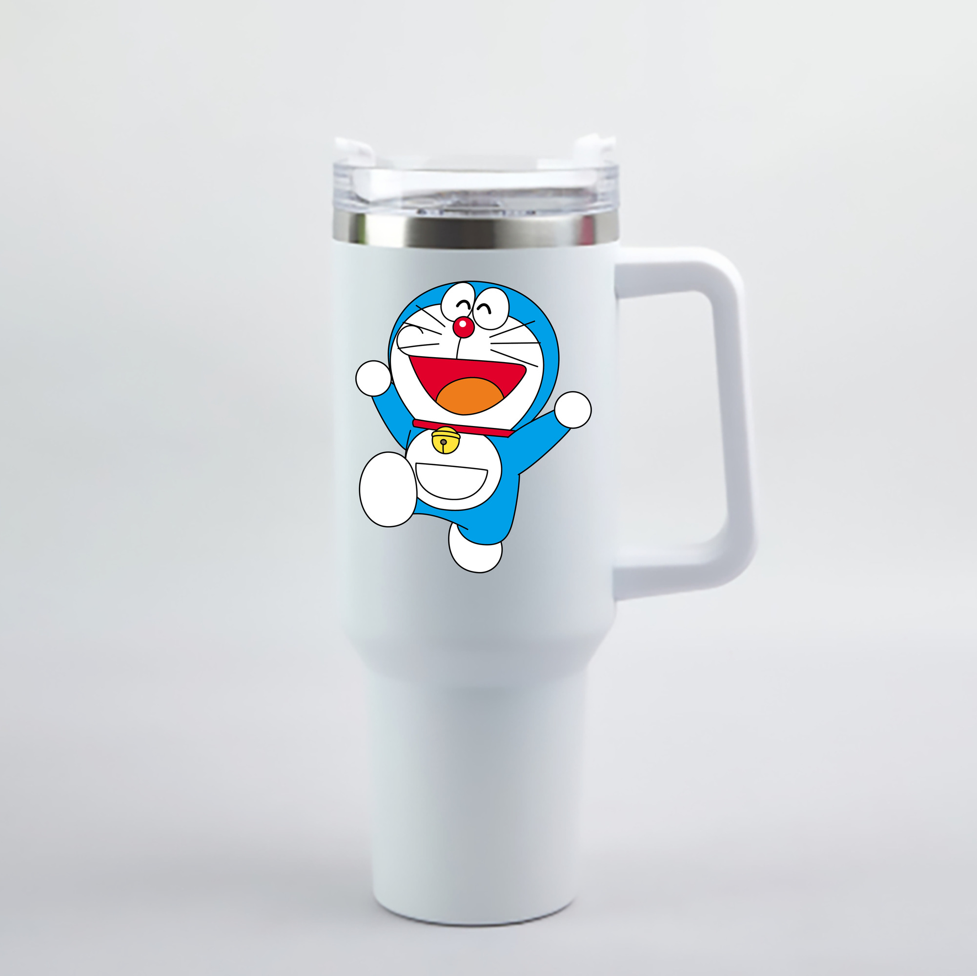 （画像用） ドラえもん Doraemon 1200mL車用タンブラー - クリスタルステッカー（プラスチックストロー付き）