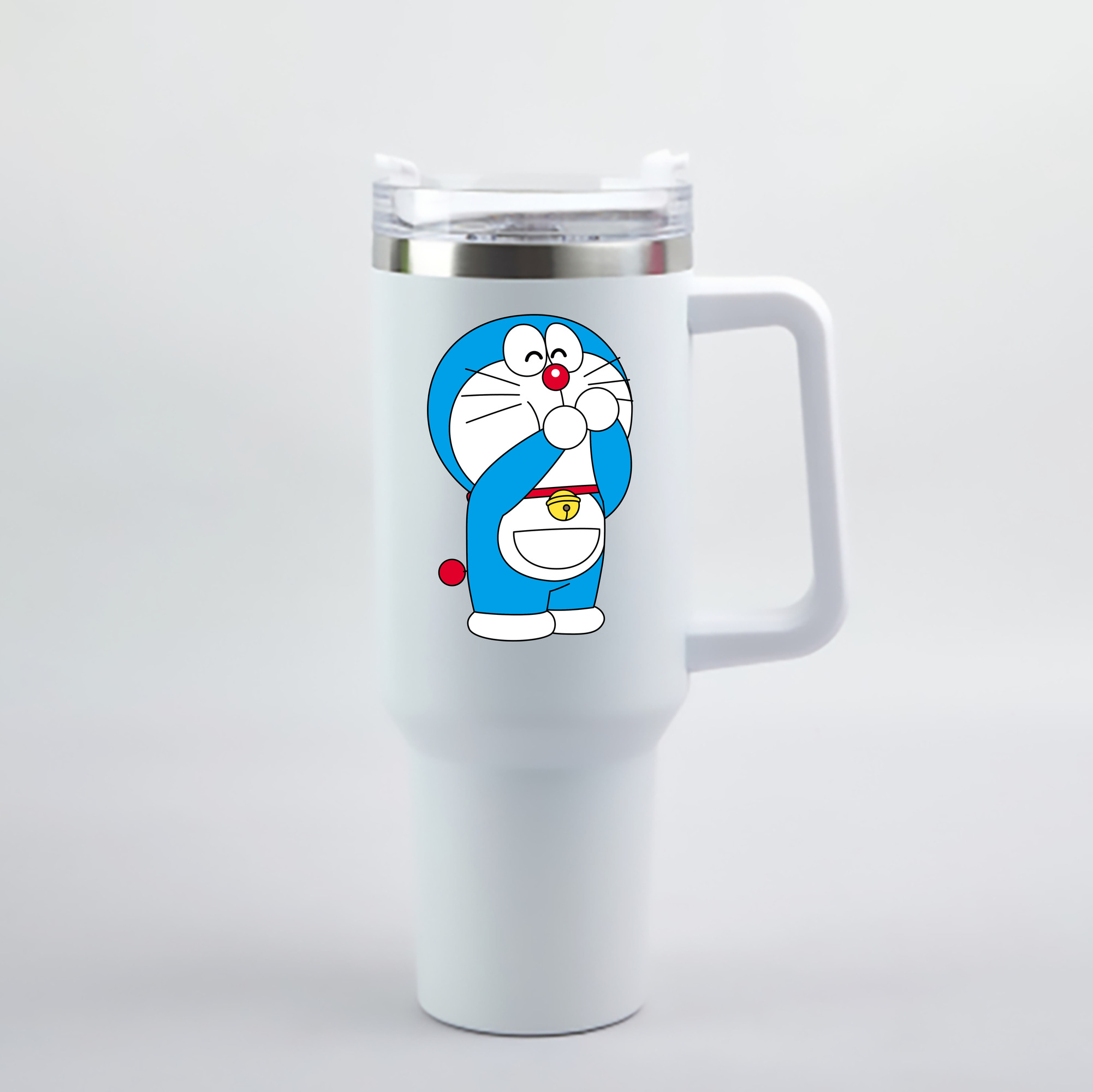 （画像用） ドラえもん Doraemon 1200mL車用タンブラー - クリスタルステッカー（プラスチックストロー付き）