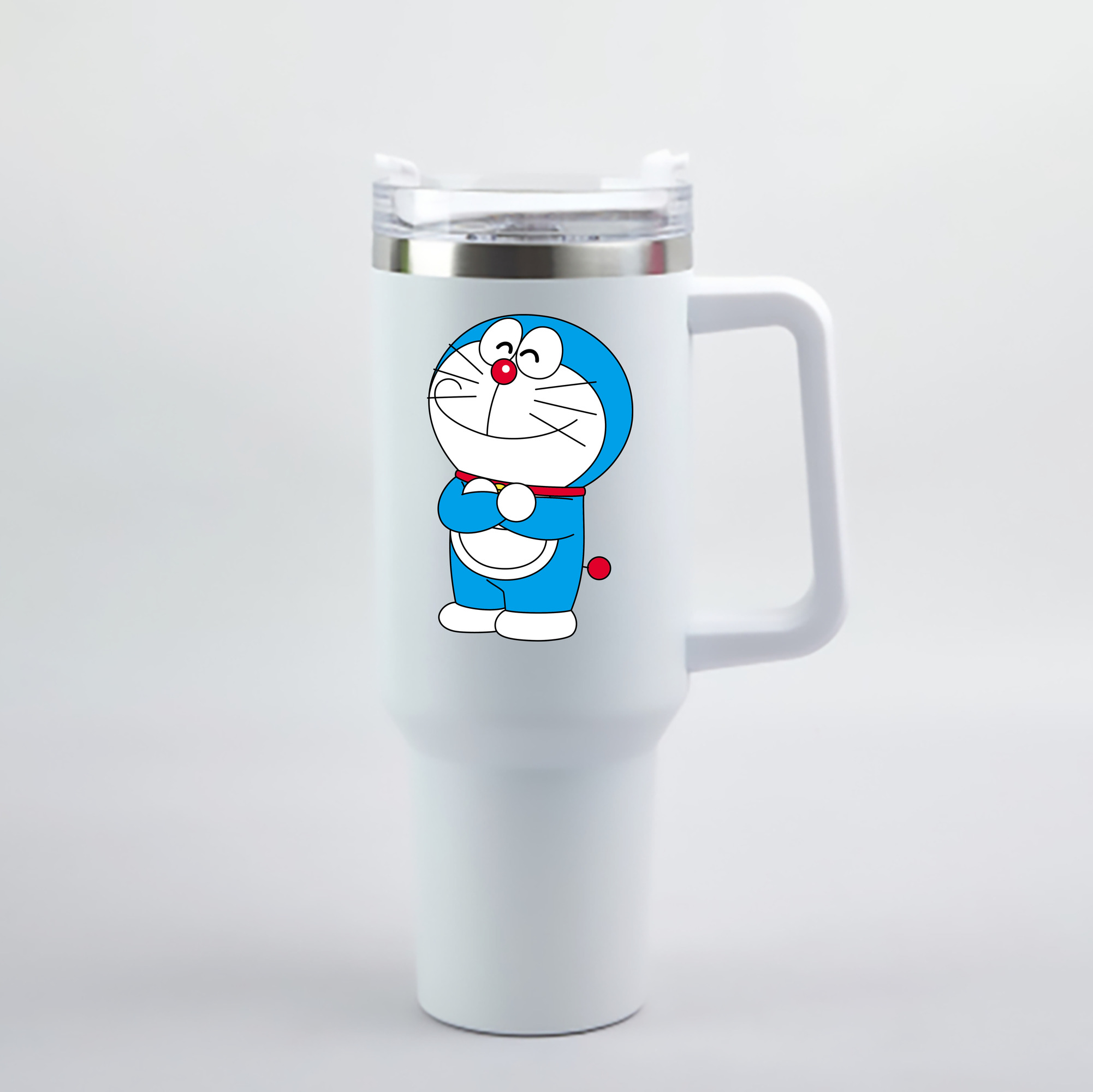 （画像用） ドラえもん Doraemon 1200mL車用タンブラー - クリスタルステッカー（プラスチックストロー付き）