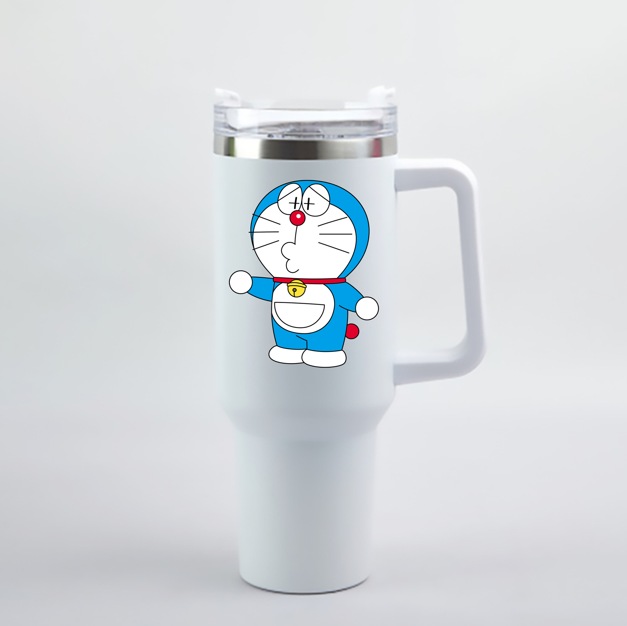 （画像用） ドラえもん Doraemon 1200mL車用タンブラー - クリスタルステッカー（プラスチックストロー付き）