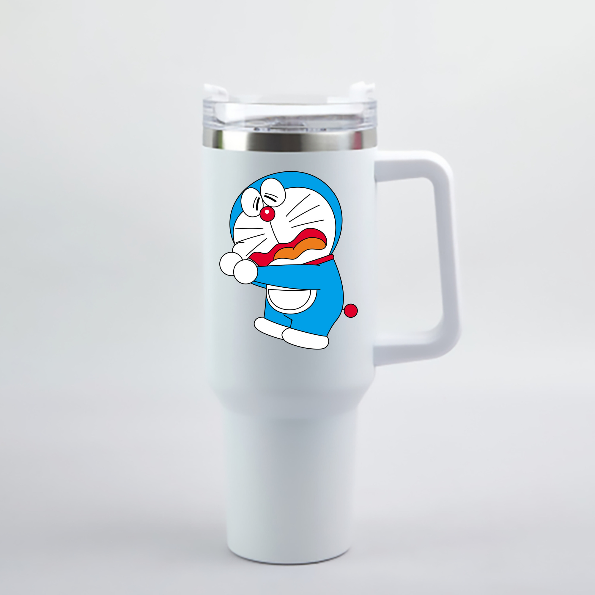 （画像用） ドラえもん Doraemon 1200mL車用タンブラー - クリスタルステッカー（プラスチックストロー付き）