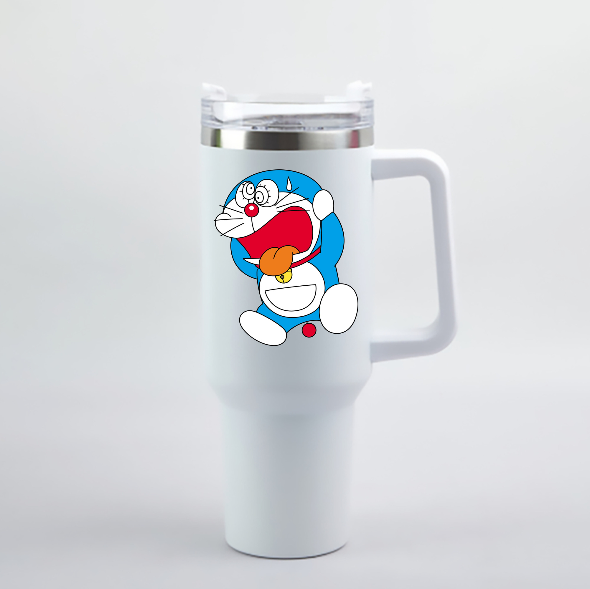 （画像用） ドラえもん Doraemon 1200mL車用タンブラー - クリスタルステッカー（プラスチックストロー付き）