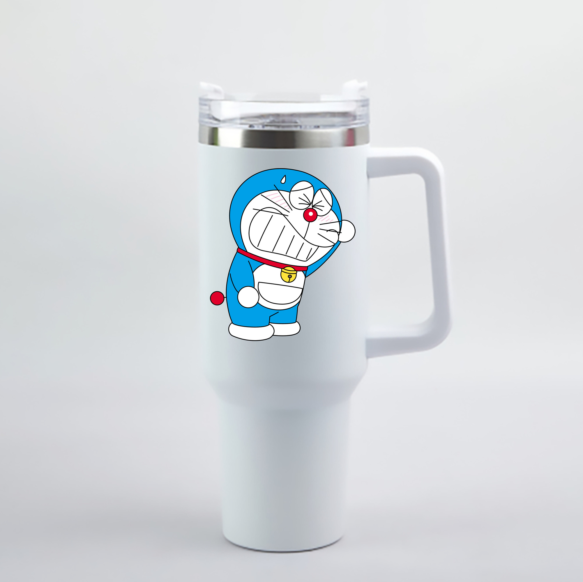 （画像用） ドラえもん Doraemon 1200mL車用タンブラー - クリスタルステッカー（プラスチックストロー付き）