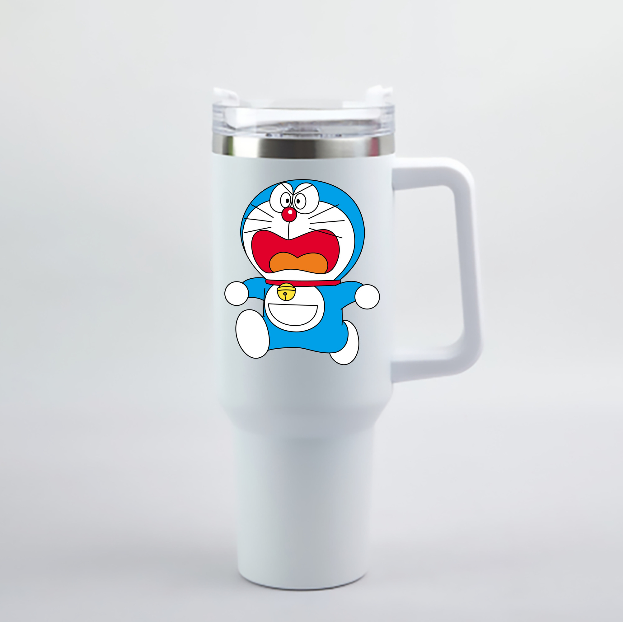 （画像用） ドラえもん Doraemon 1200mL車用タンブラー - クリスタルステッカー（プラスチックストロー付き）