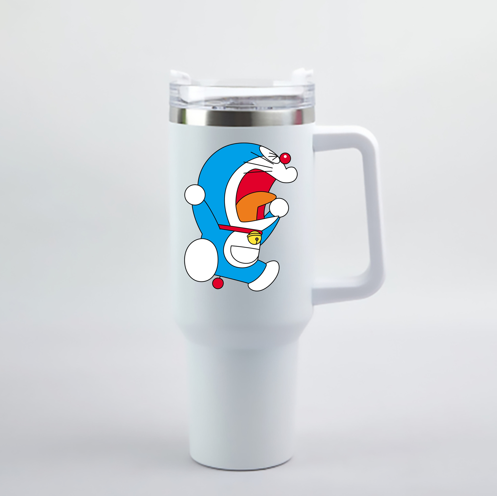 （画像用） ドラえもん Doraemon 1200mL車用タンブラー - クリスタルステッカー（プラスチックストロー付き）