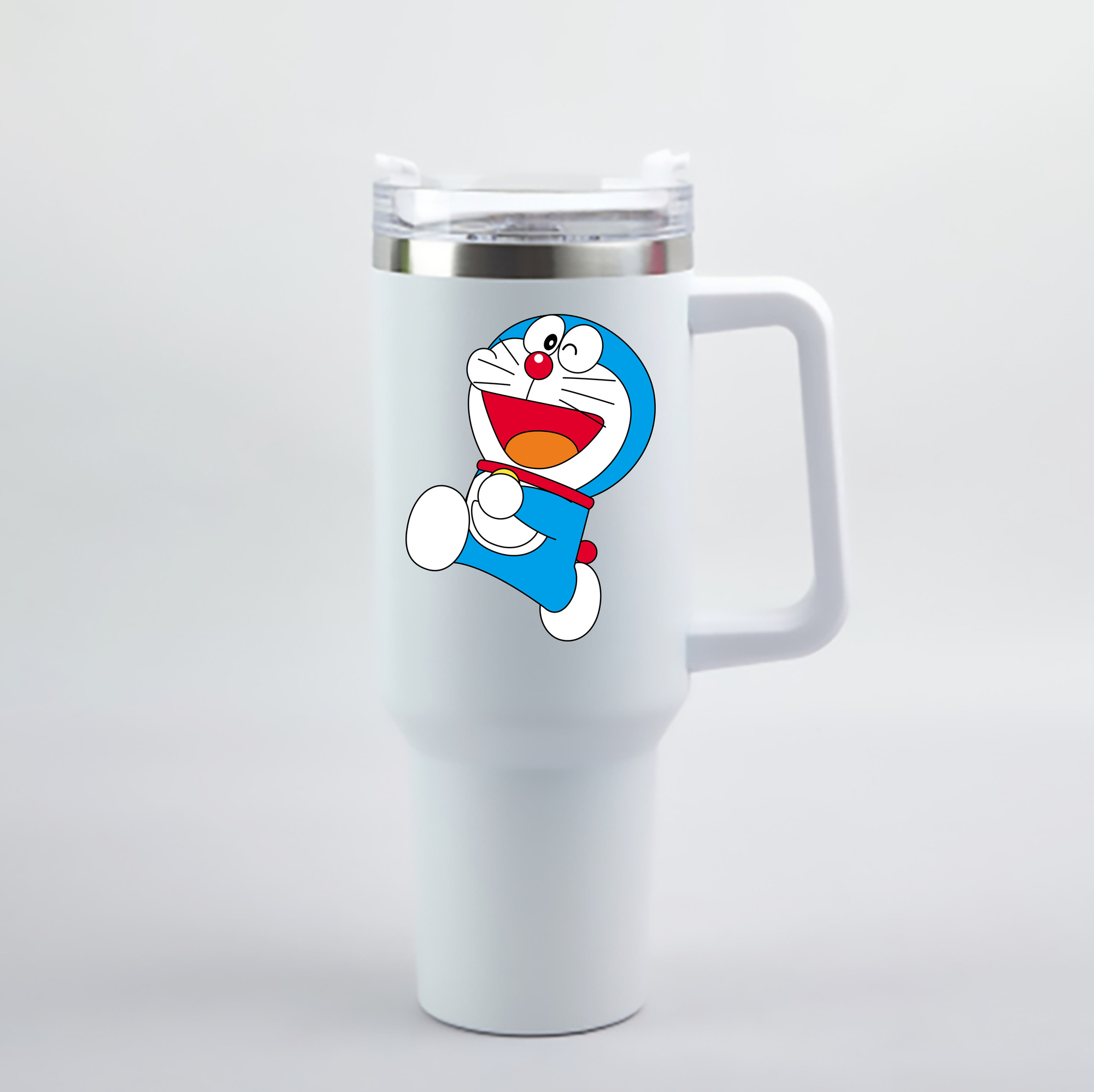 （画像用） ドラえもん Doraemon 1200mL車用タンブラー - クリスタルステッカー（プラスチックストロー付き）
