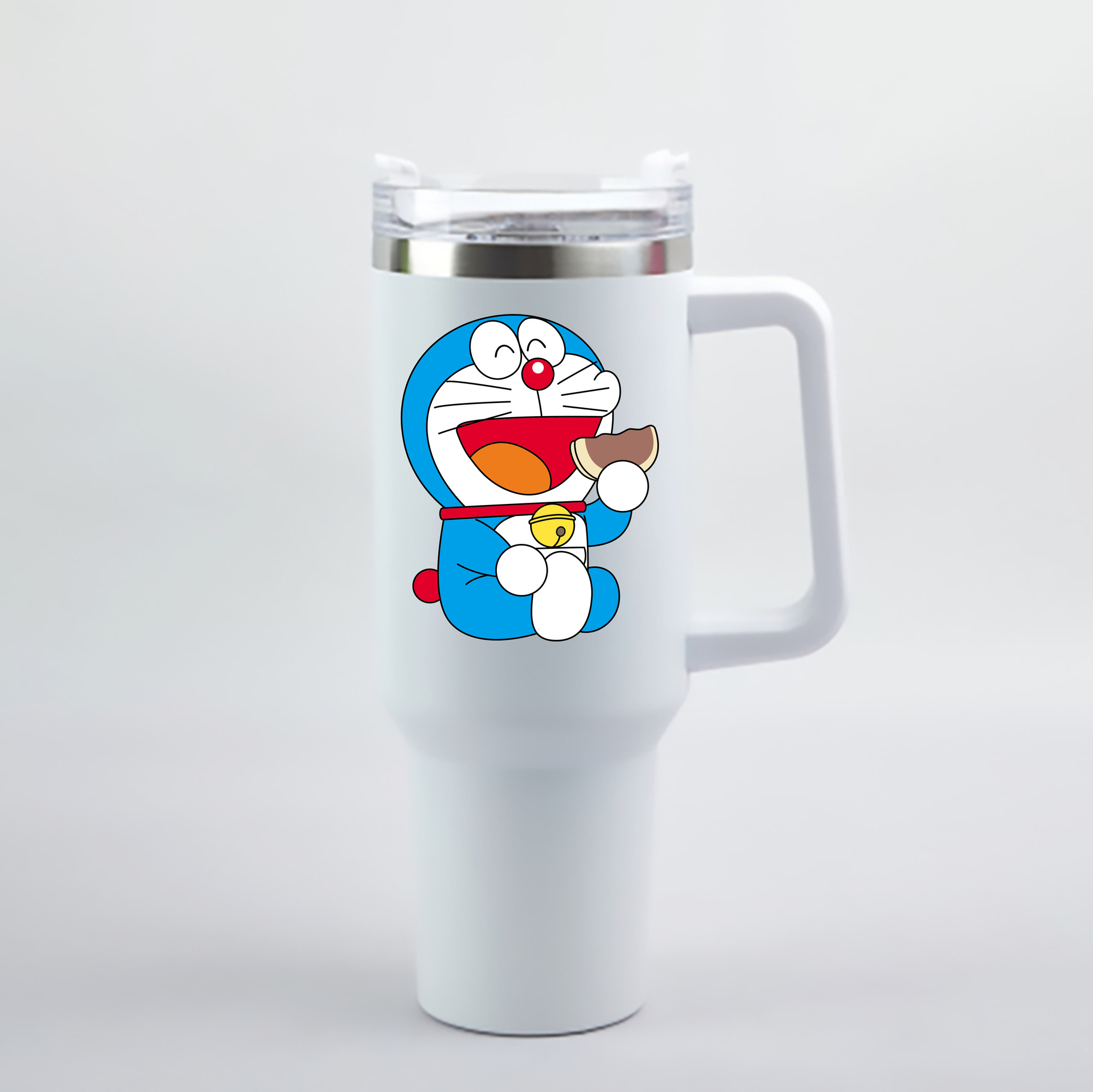 （画像用） ドラえもん Doraemon 1200mL車用タンブラー - クリスタルステッカー（プラスチックストロー付き）