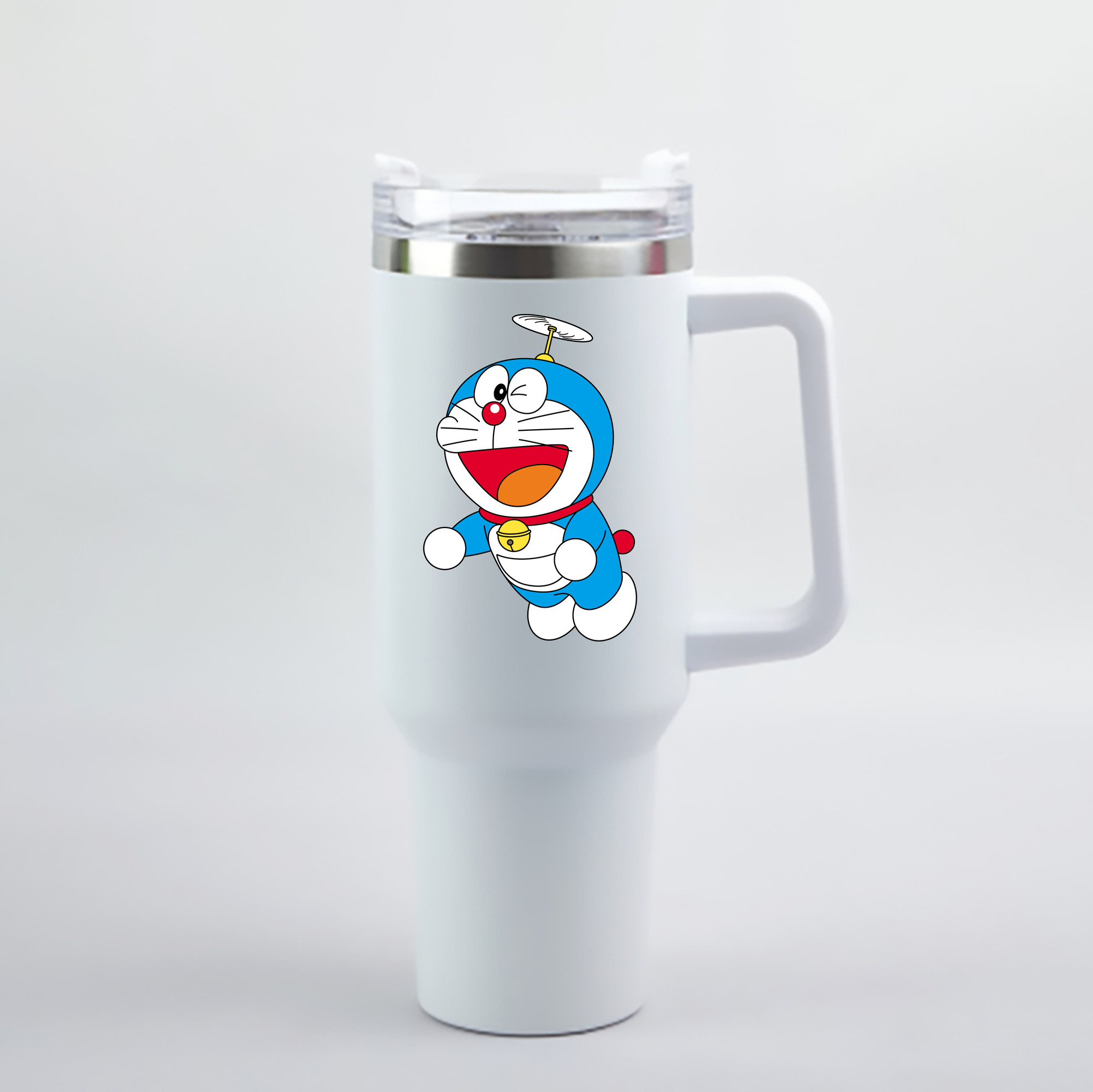 （画像用） ドラえもん Doraemon 1200mL車用タンブラー - クリスタルステッカー（プラスチックストロー付き）