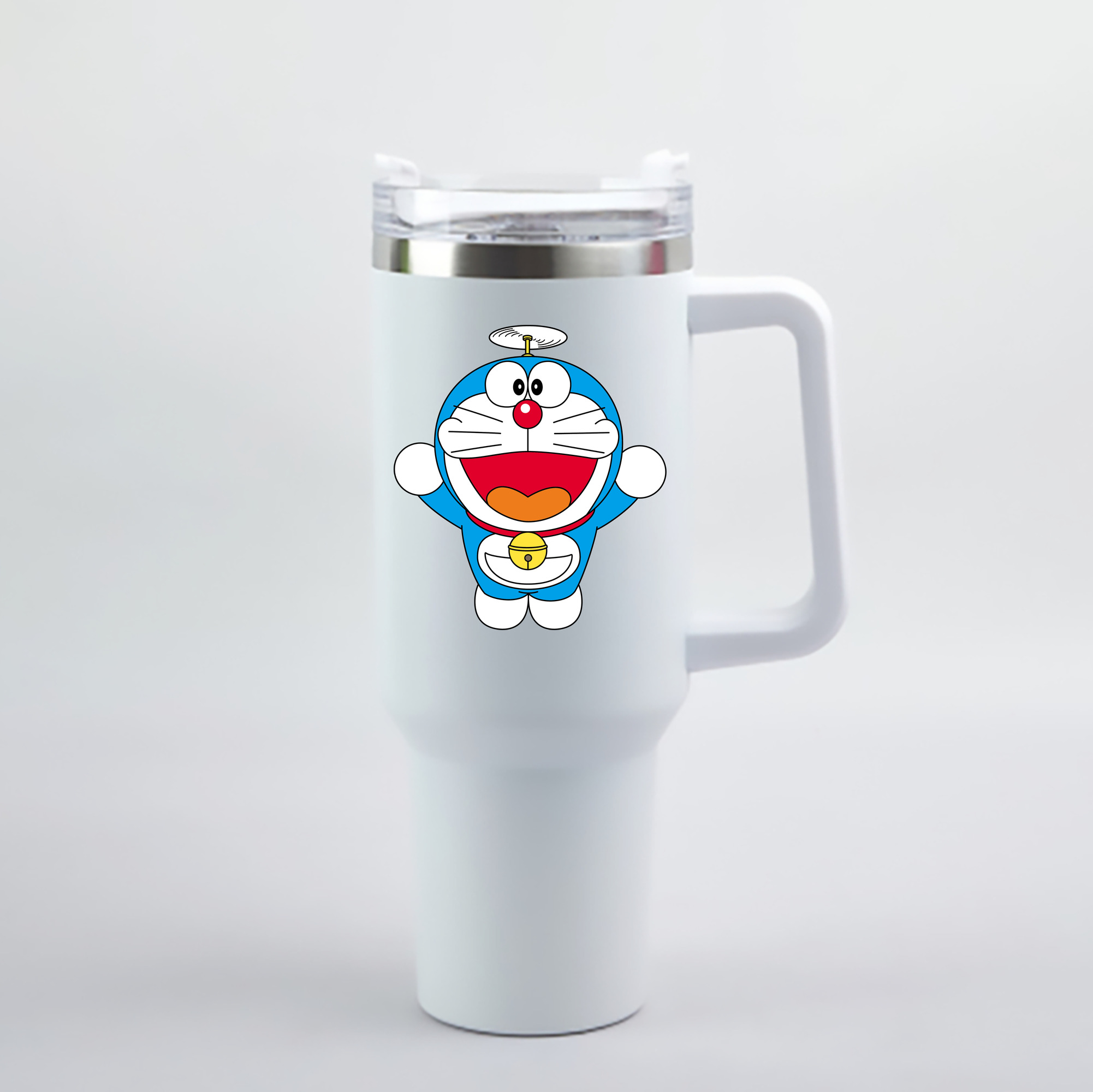（画像用） ドラえもん Doraemon 1200mL車用タンブラー - クリスタルステッカー（プラスチックストロー付き）