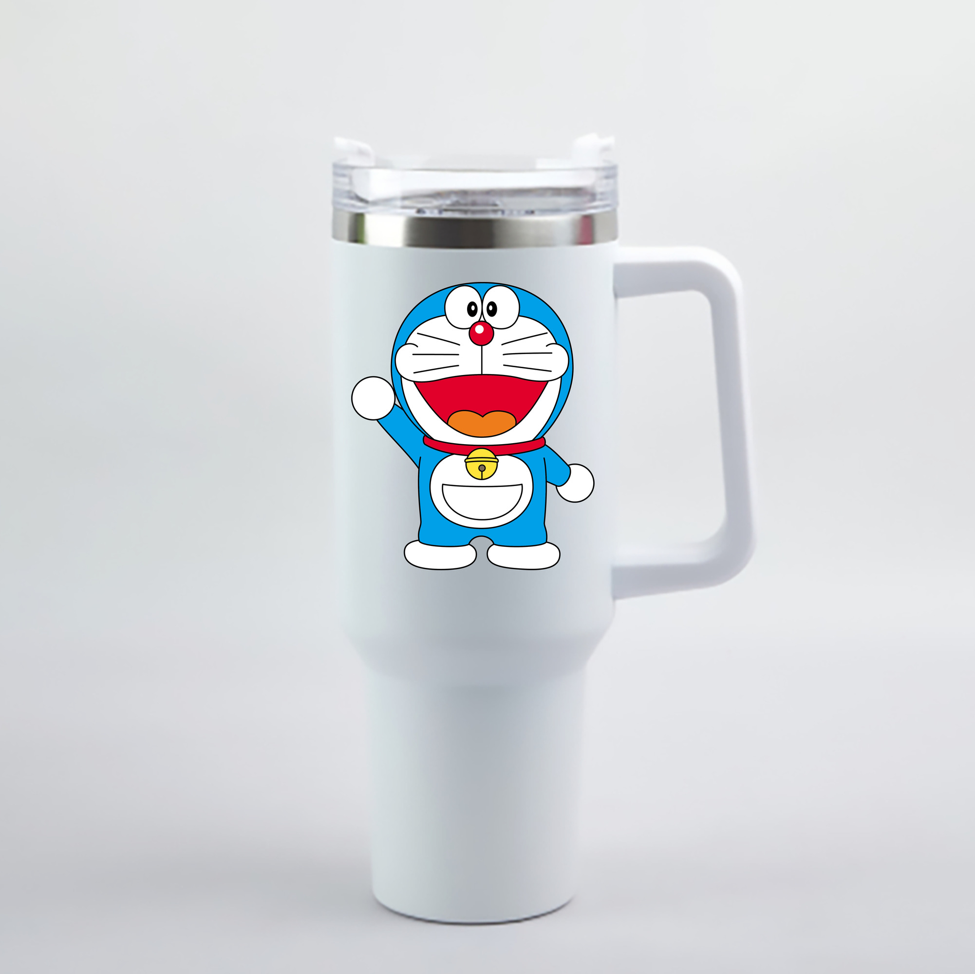（画像用） ドラえもん Doraemon 1200mL車用タンブラー - クリスタルステッカー（プラスチックストロー付き）