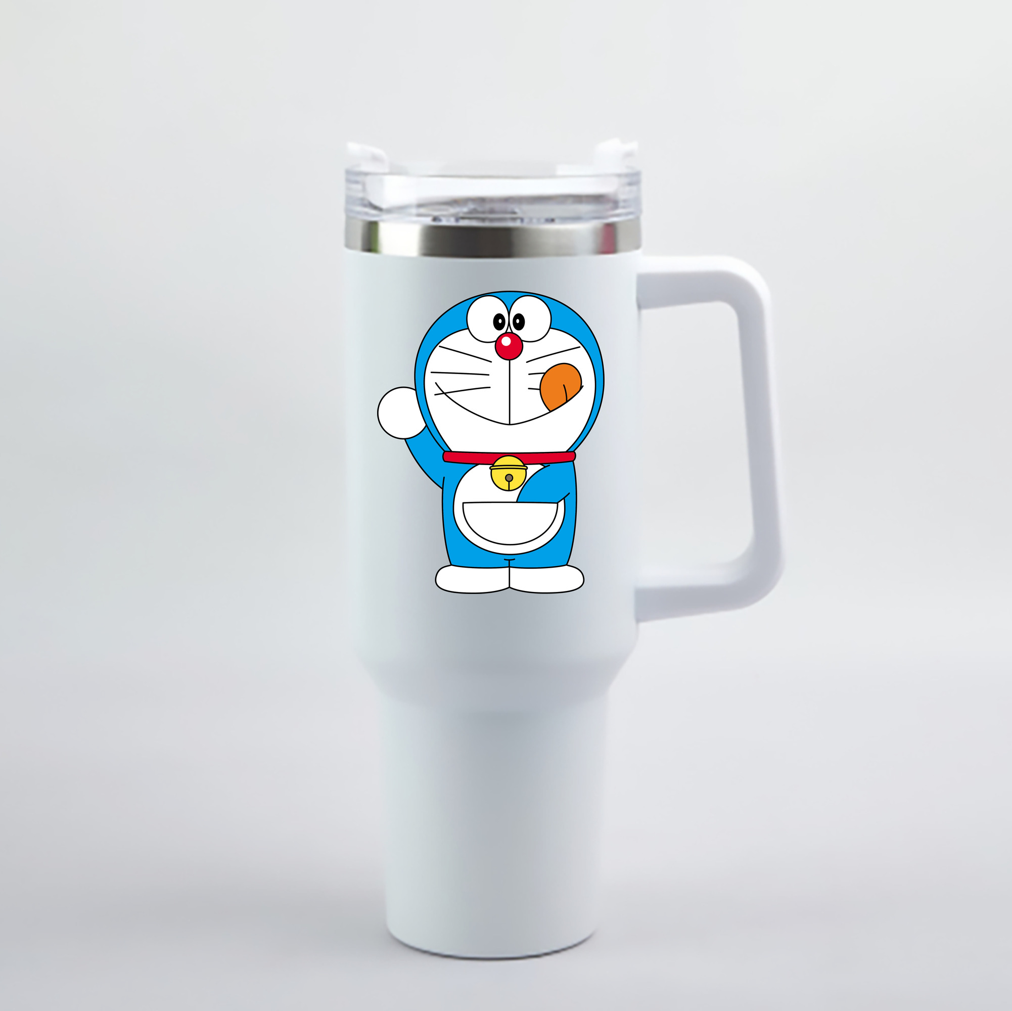（画像用） ドラえもん Doraemon 1200mL車用タンブラー - クリスタルステッカー（プラスチックストロー付き）