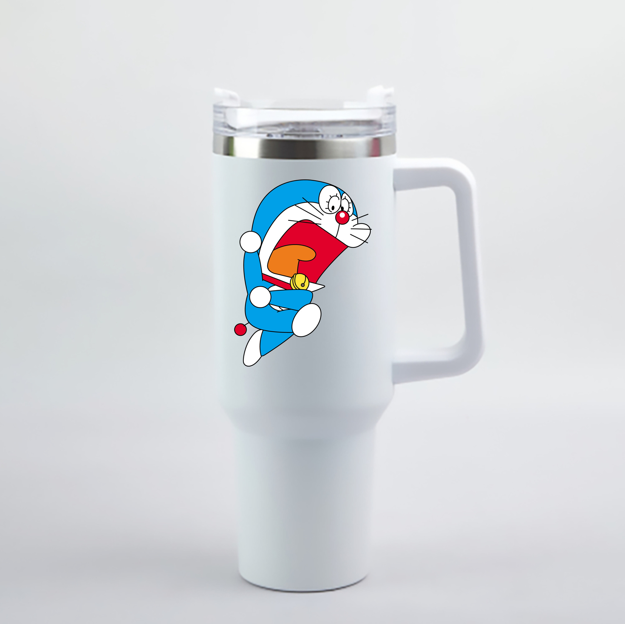 （画像用） ドラえもん Doraemon 1200mL車用タンブラー - クリスタルステッカー（プラスチックストロー付き）