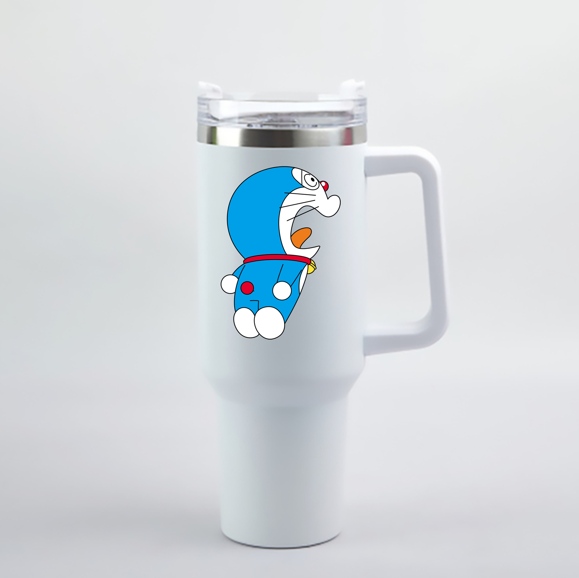 （画像用） ドラえもん Doraemon 1200mL車用タンブラー - クリスタルステッカー（プラスチックストロー付き）