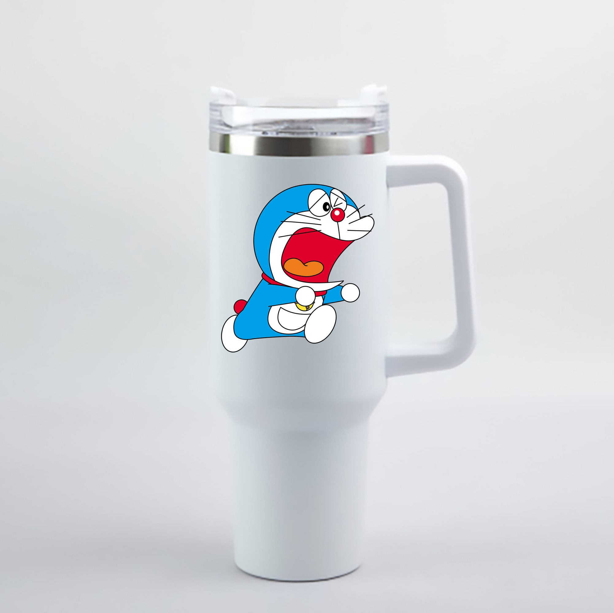 （画像用） ドラえもん Doraemon 1200mL車用タンブラー - クリスタルステッカー（プラスチックストロー付き）