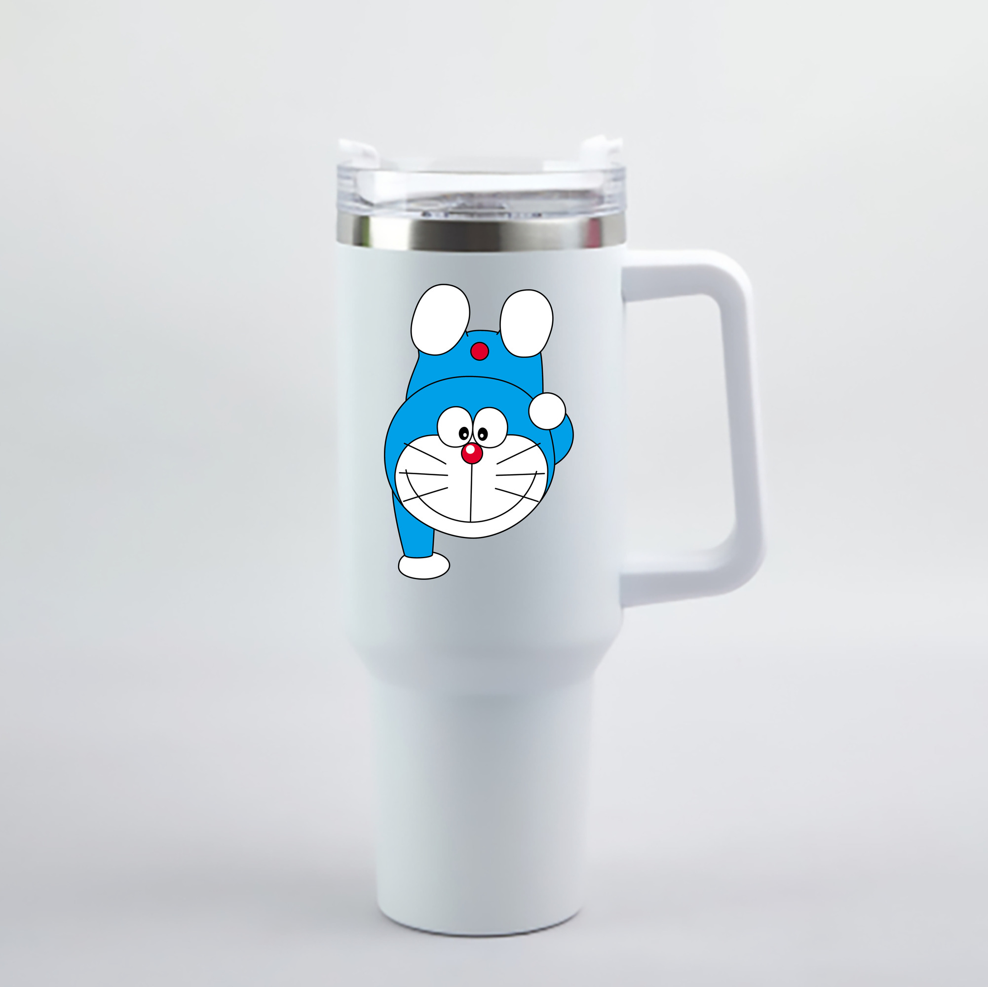 （画像用） ドラえもん Doraemon 1200mL車用タンブラー - クリスタルステッカー（プラスチックストロー付き）