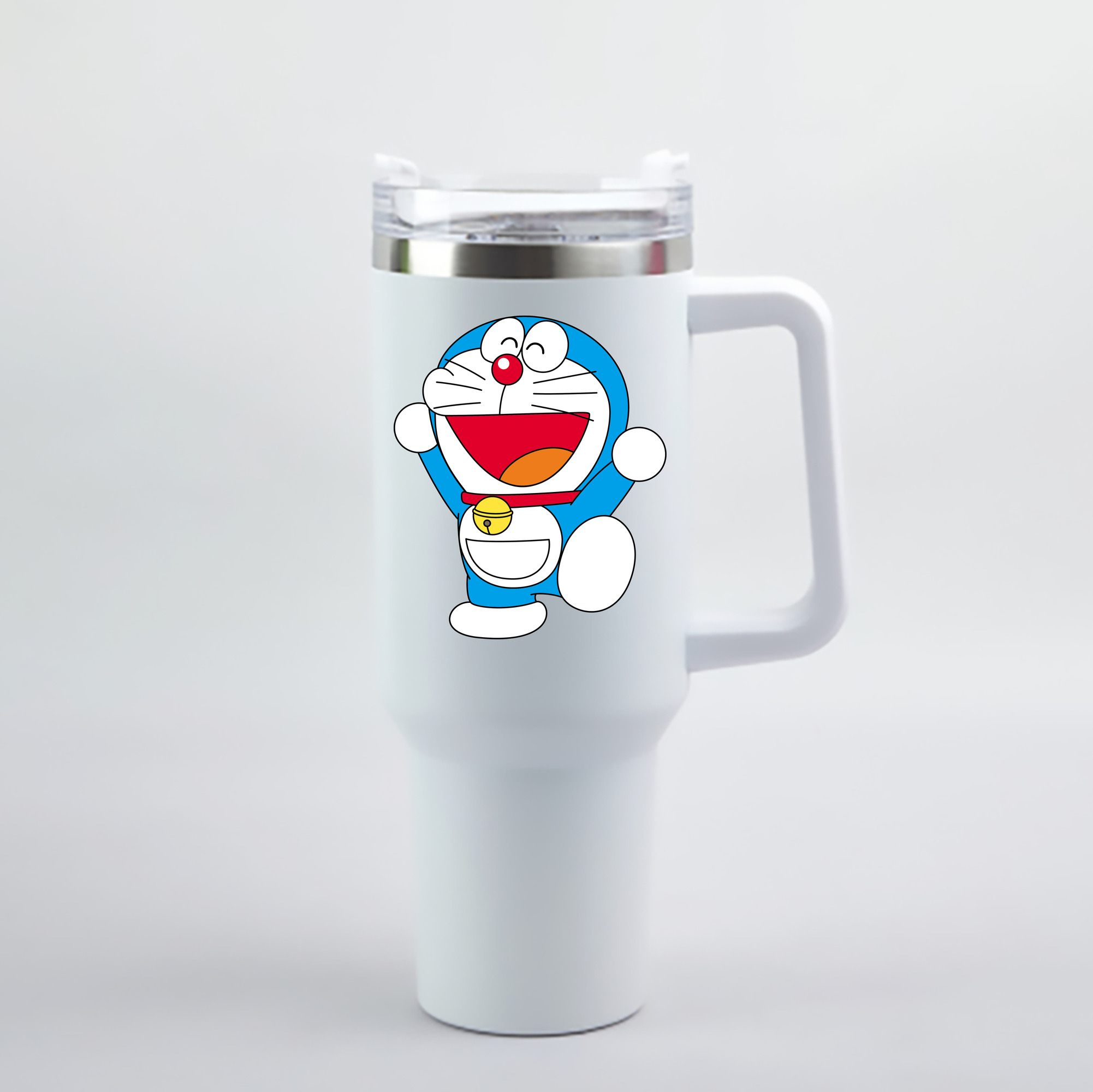 （画像用） ドラえもん Doraemon 1200mL車用タンブラー - クリスタルステッカー（プラスチックストロー付き）