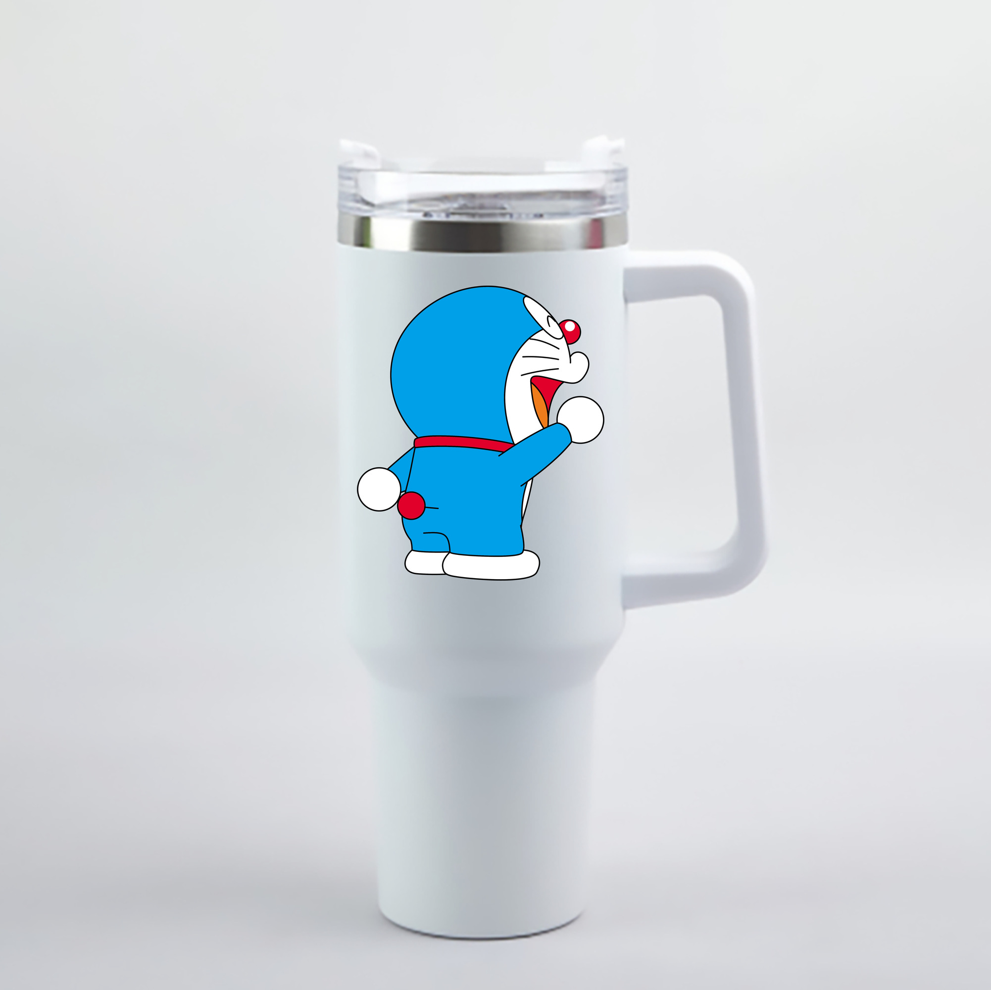 （画像用） ドラえもん Doraemon 1200mL車用タンブラー - クリスタルステッカー（プラスチックストロー付き）