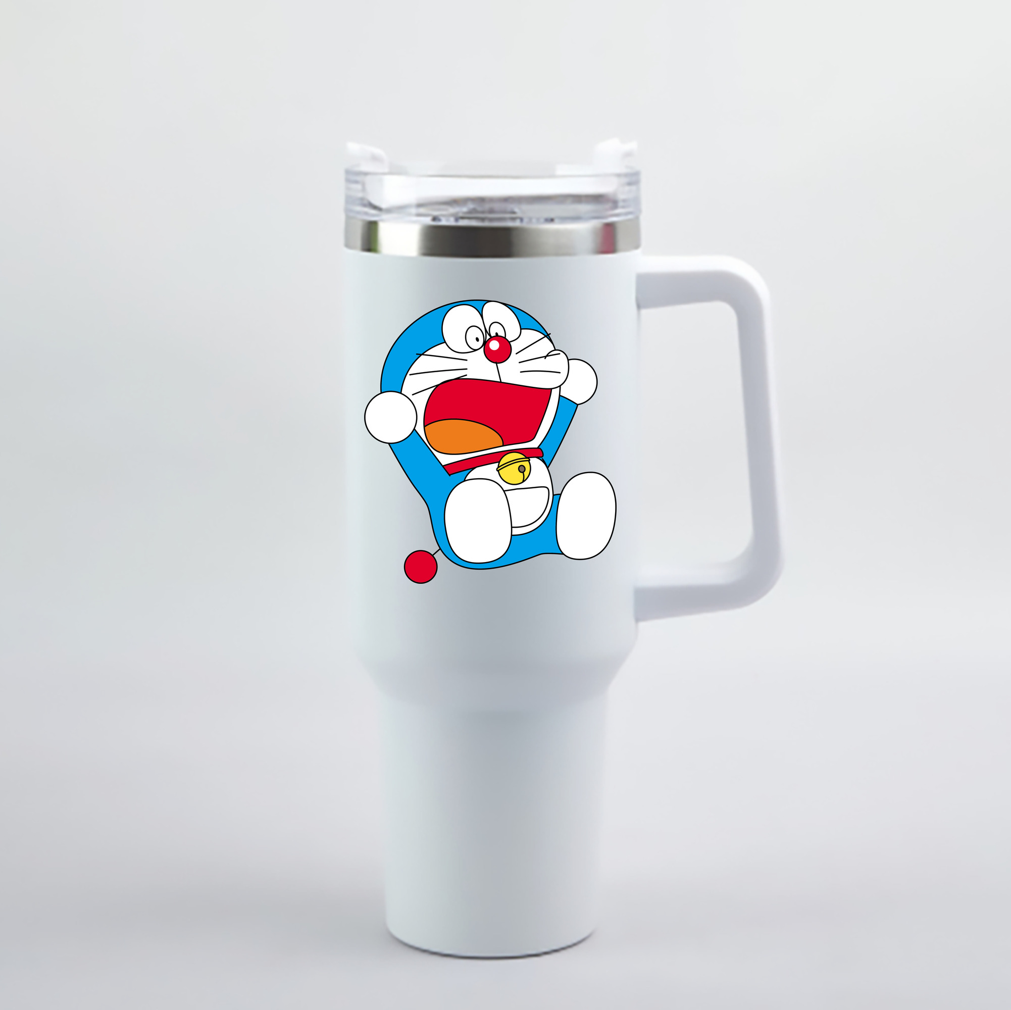 （画像用） ドラえもん Doraemon 1200mL車用タンブラー - クリスタルステッカー（プラスチックストロー付き）