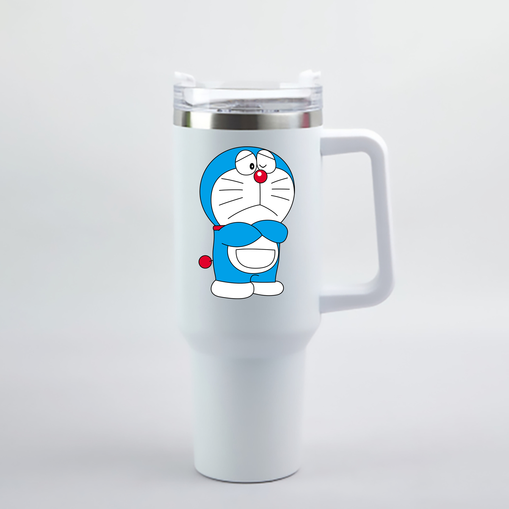 （画像用） ドラえもん Doraemon 1200mL車用タンブラー - クリスタルステッカー（プラスチックストロー付き）