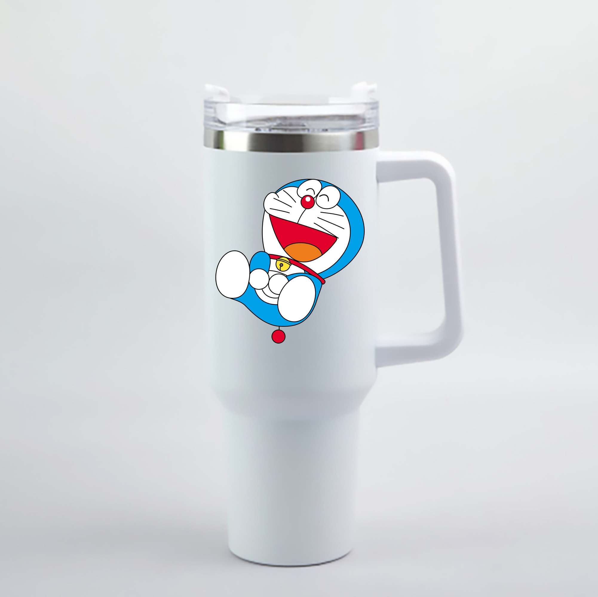 （画像用） ドラえもん Doraemon 1200mL車用タンブラー - クリスタルステッカー（プラスチックストロー付き）