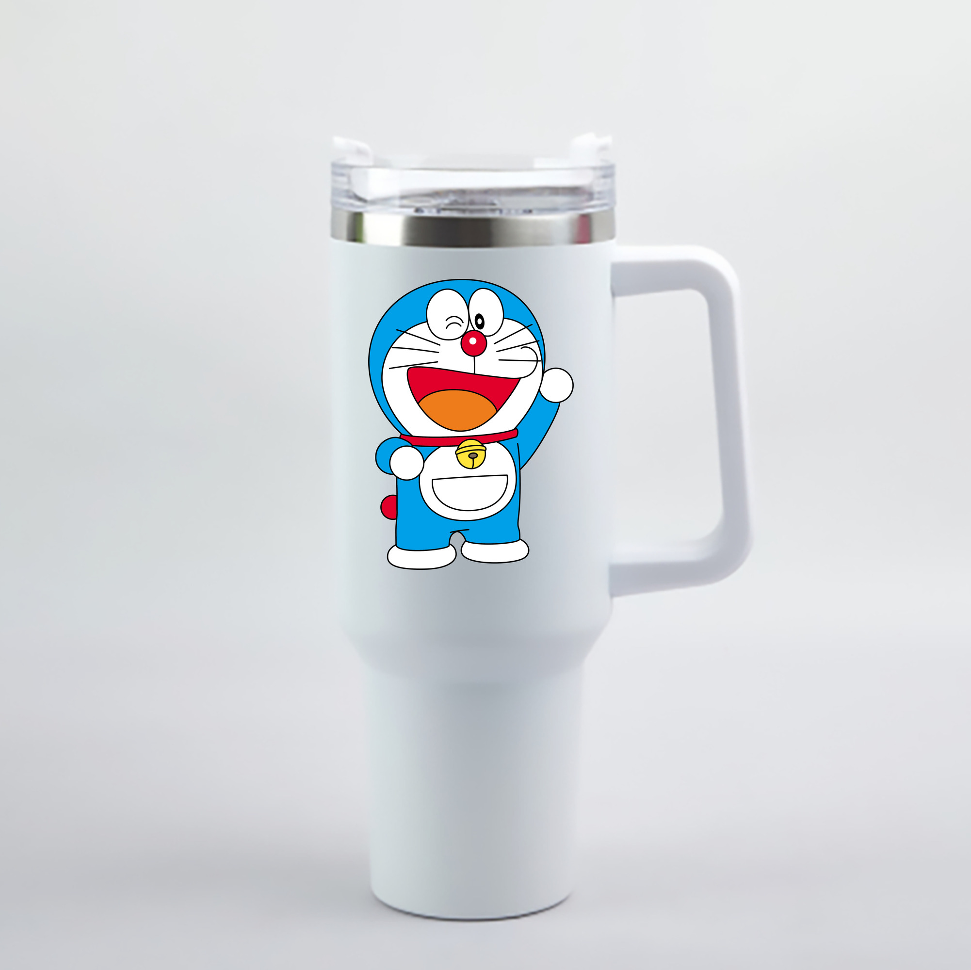 （画像用） ドラえもん Doraemon 1200mL車用タンブラー - クリスタルステッカー（プラスチックストロー付き）