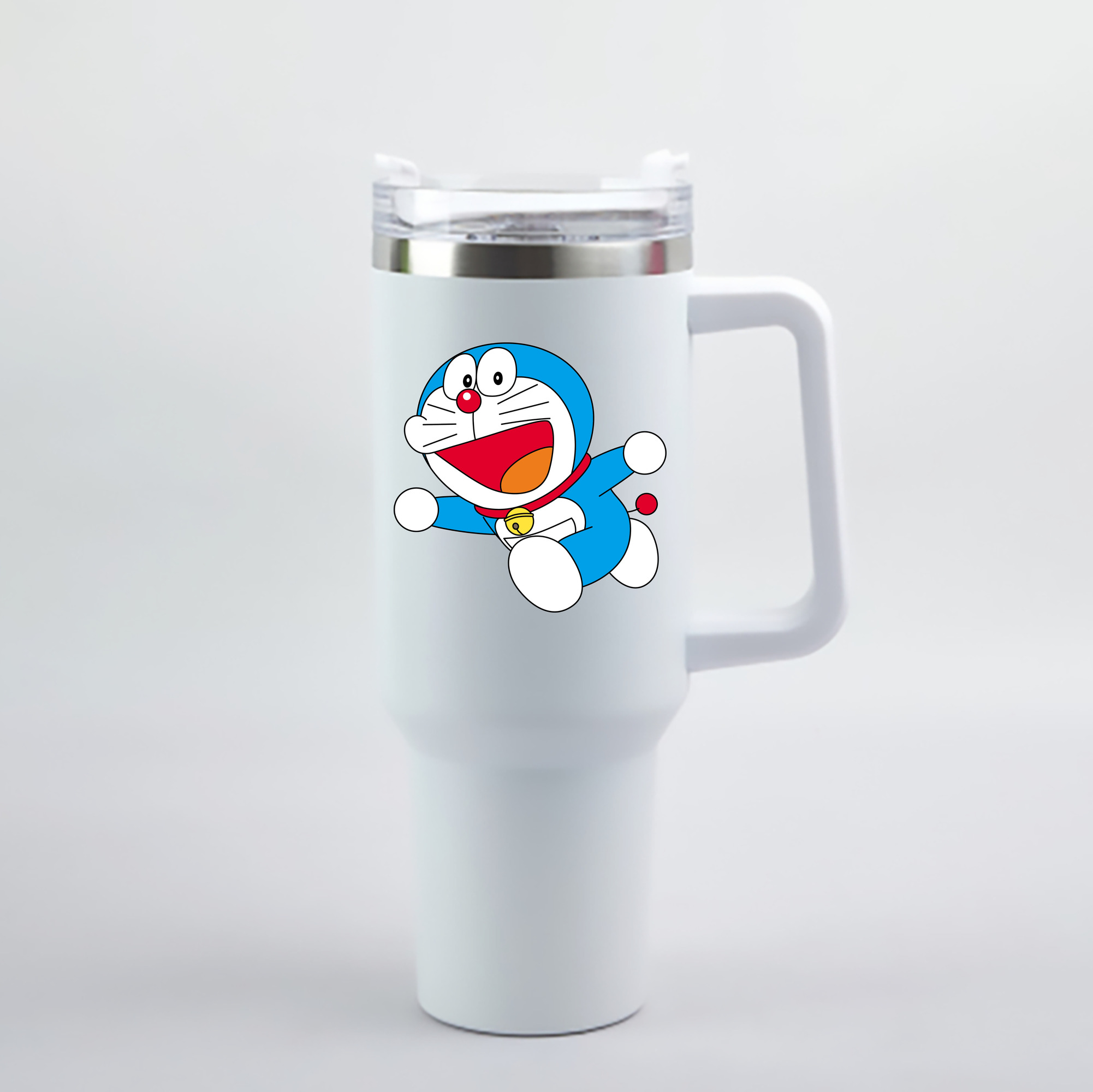 （画像用） ドラえもん Doraemon 1200mL車用タンブラー - クリスタルステッカー（プラスチックストロー付き）