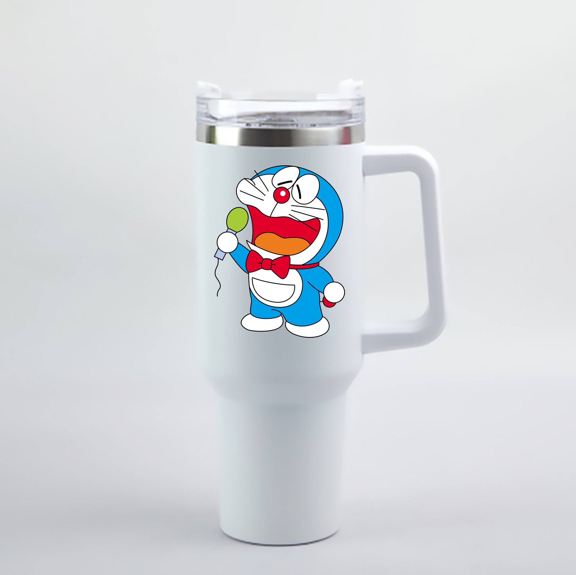 （画像用） ドラえもん Doraemon 1200mL車用タンブラー - クリスタルステッカー（プラスチックストロー付き）