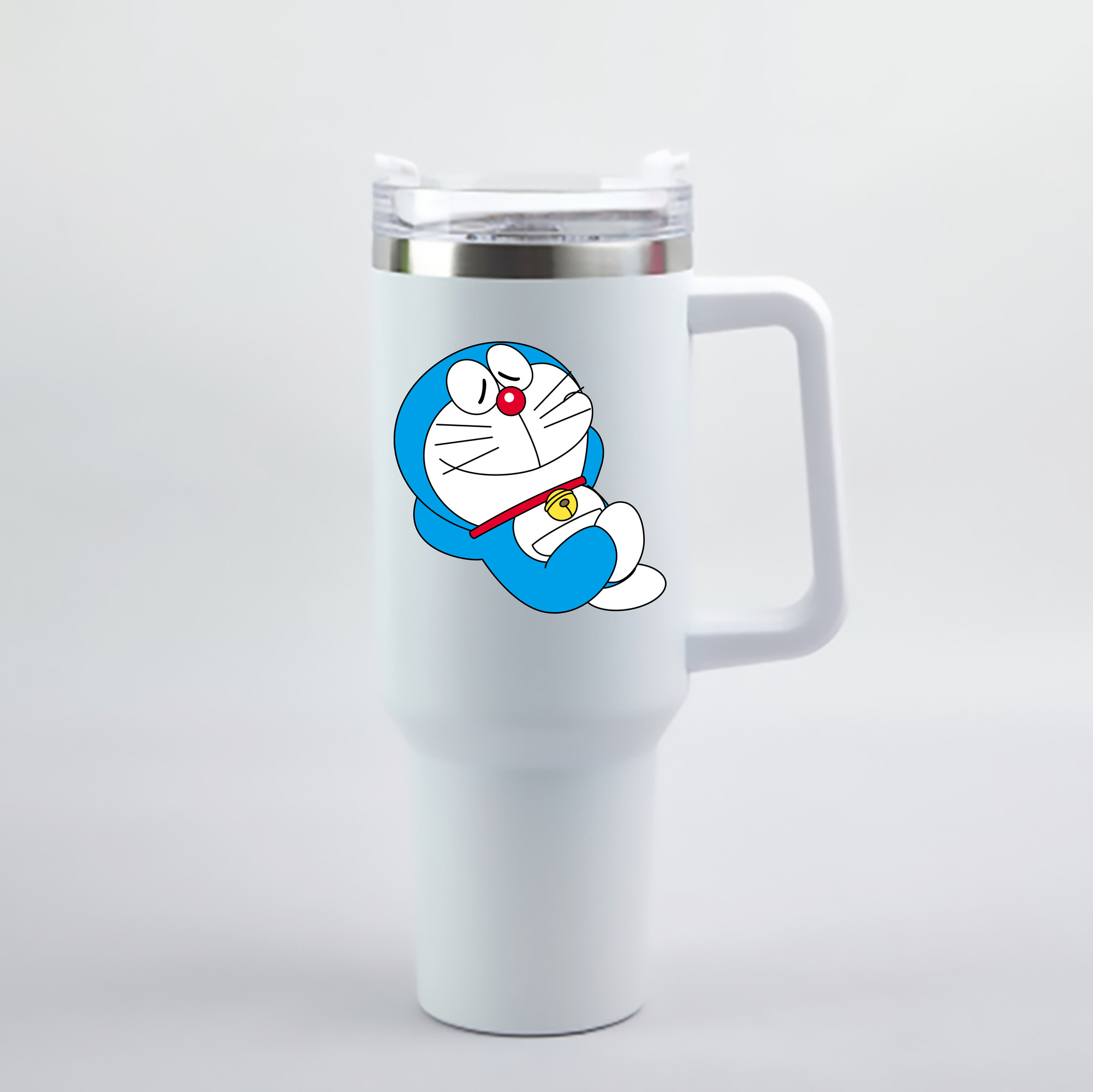 （画像用） ドラえもん Doraemon 1200mL車用タンブラー - クリスタルステッカー（プラスチックストロー付き）