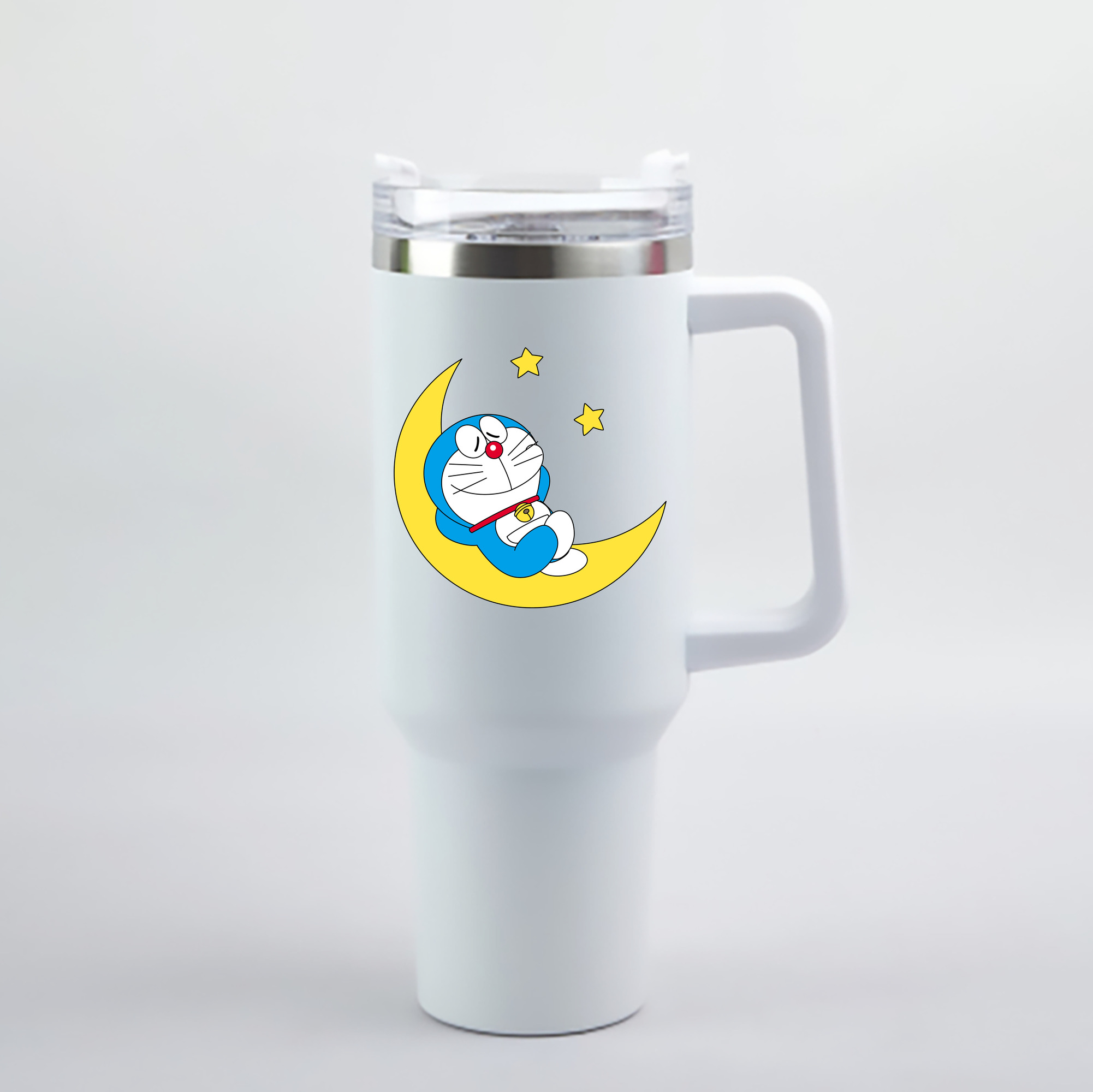 （画像用） ドラえもん Doraemon 1200mL車用タンブラー - クリスタルステッカー（プラスチックストロー付き）