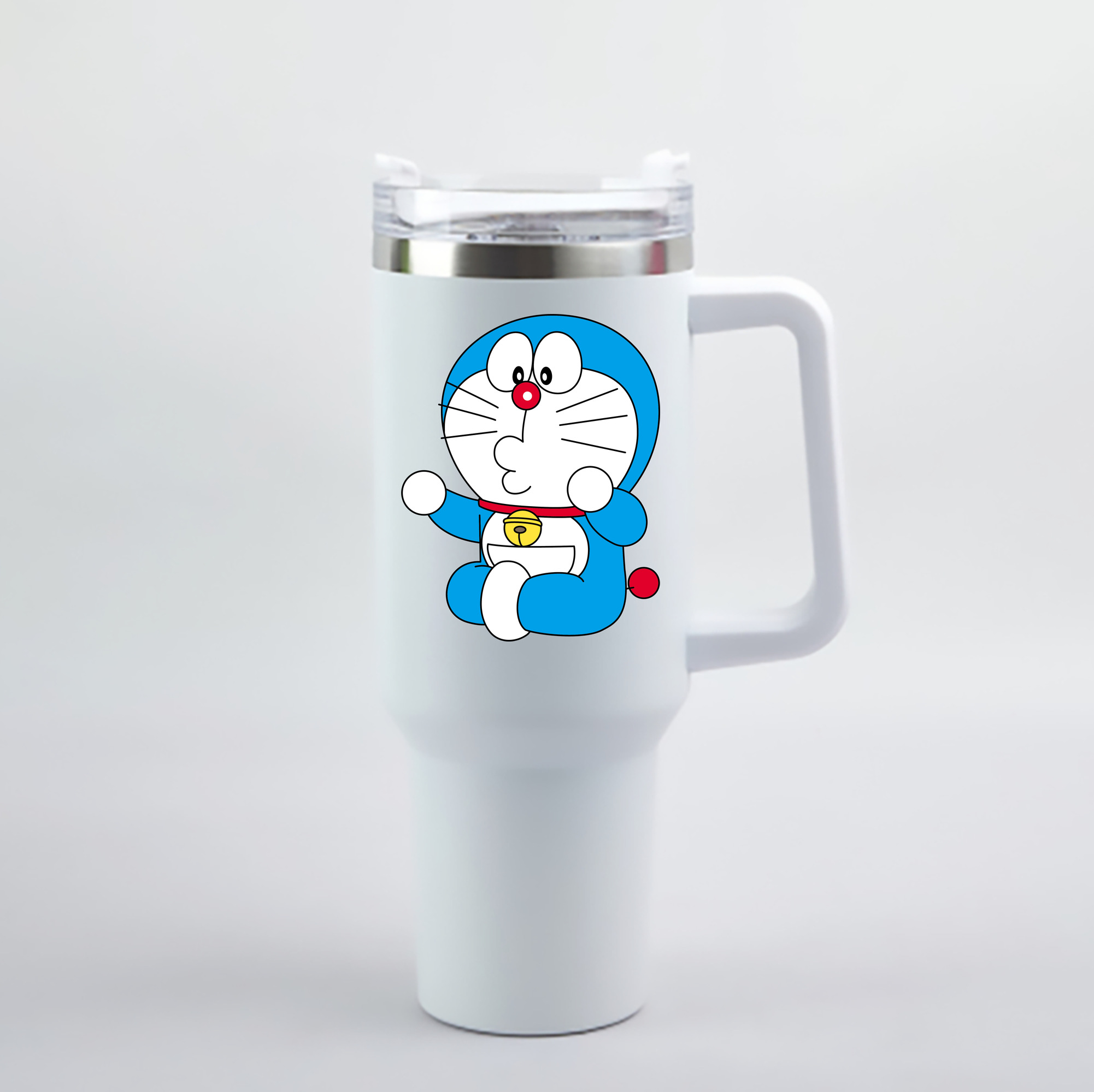 （画像用） ドラえもん Doraemon 1200mL車用タンブラー - クリスタルステッカー（プラスチックストロー付き）