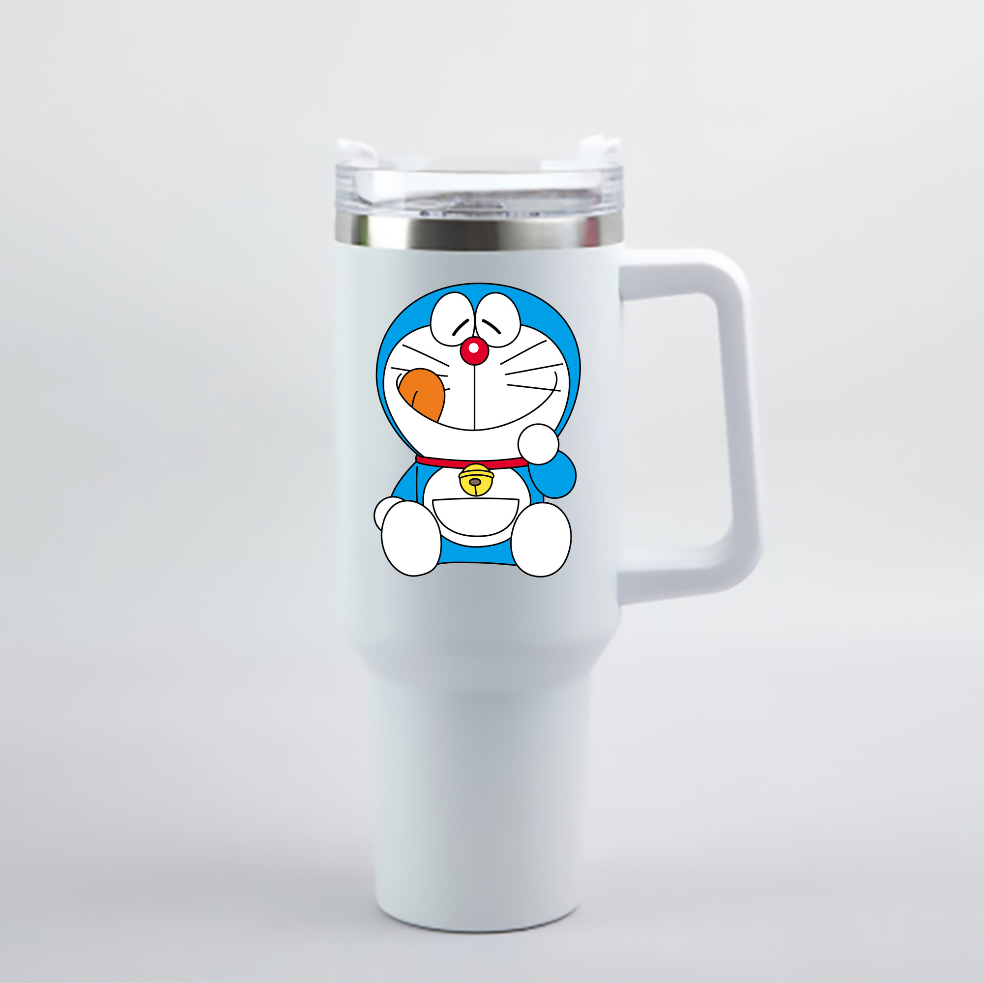 （画像用） ドラえもん Doraemon 1200mL車用タンブラー - クリスタルステッカー（プラスチックストロー付き）