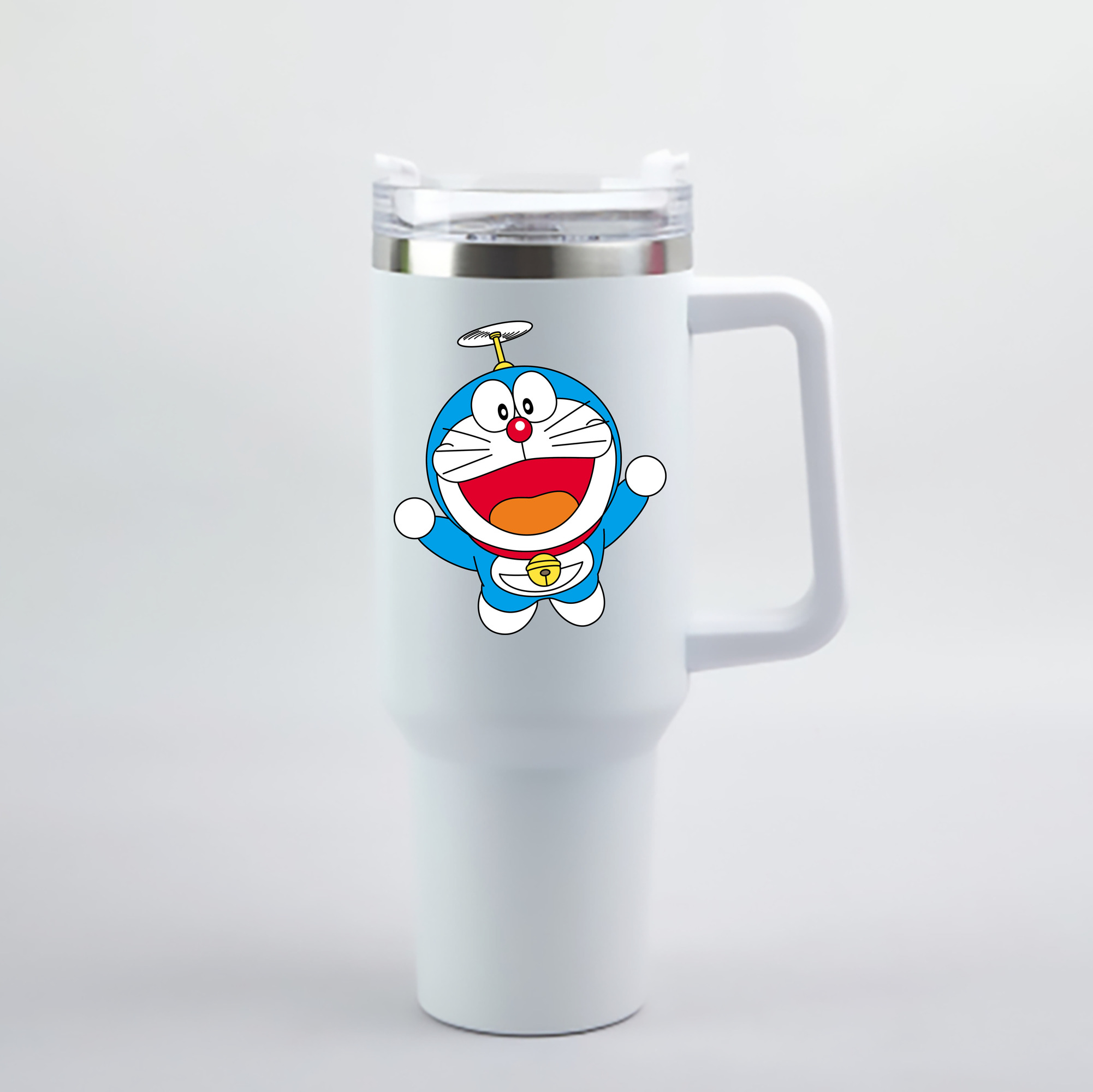 （画像用） ドラえもん Doraemon 1200mL車用タンブラー - クリスタルステッカー（プラスチックストロー付き）