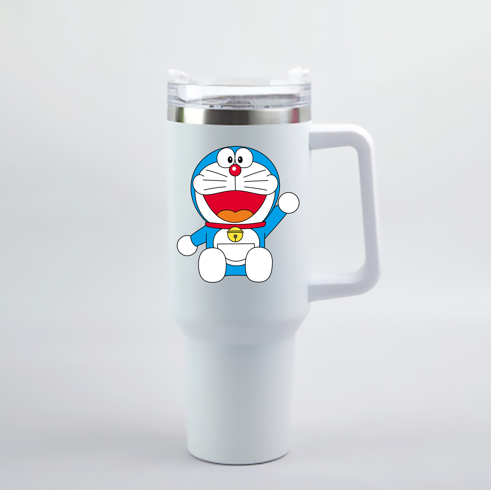 （画像用） ドラえもん Doraemon 1200mL車用タンブラー - クリスタルステッカー（プラスチックストロー付き）