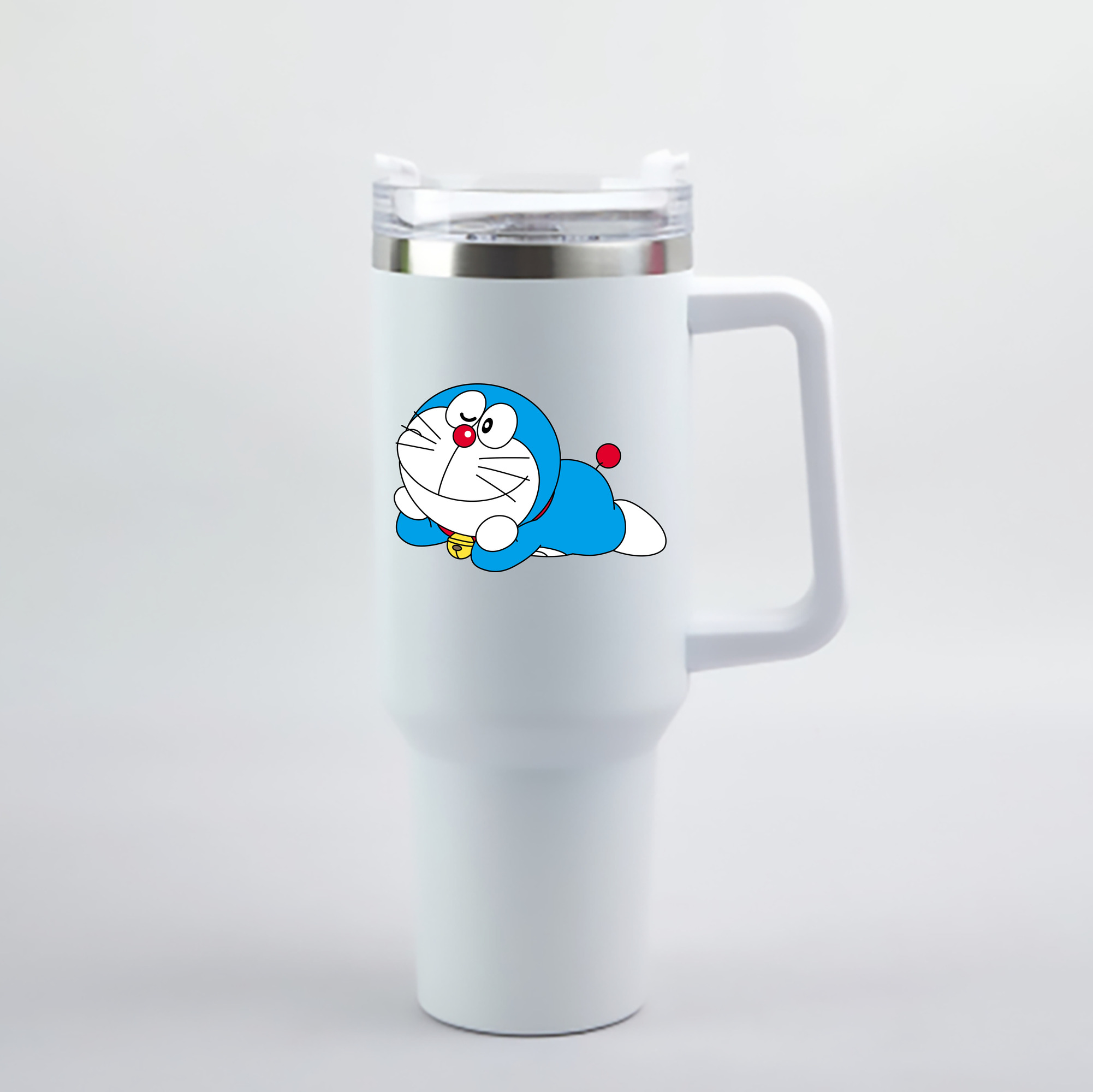 （画像用） ドラえもん Doraemon 1200mL車用タンブラー - クリスタルステッカー（プラスチックストロー付き）