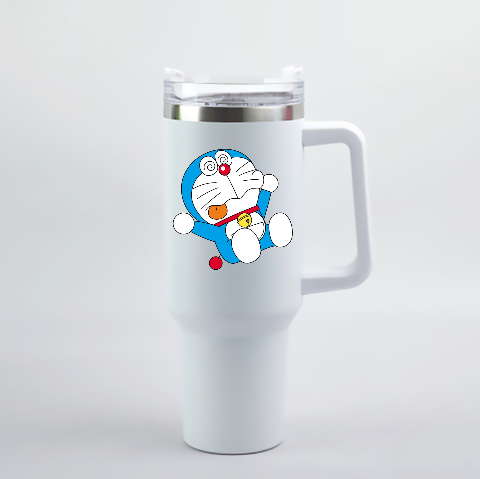 （画像用） ドラえもん Doraemon 1200mL車用タンブラー - クリスタルステッカー（プラスチックストロー付き）