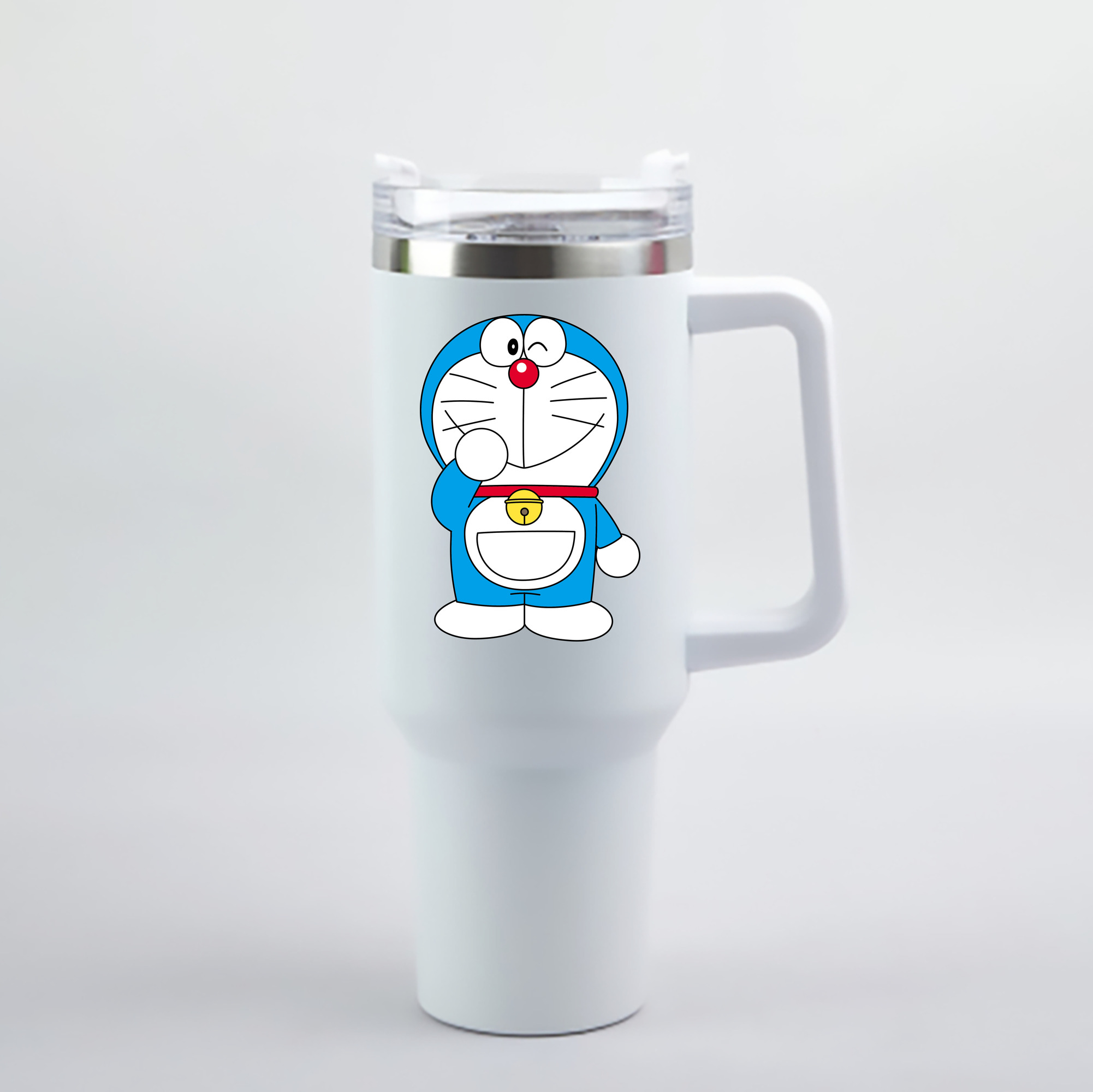 （画像用） ドラえもん Doraemon 1200mL車用タンブラー - クリスタルステッカー（プラスチックストロー付き）
