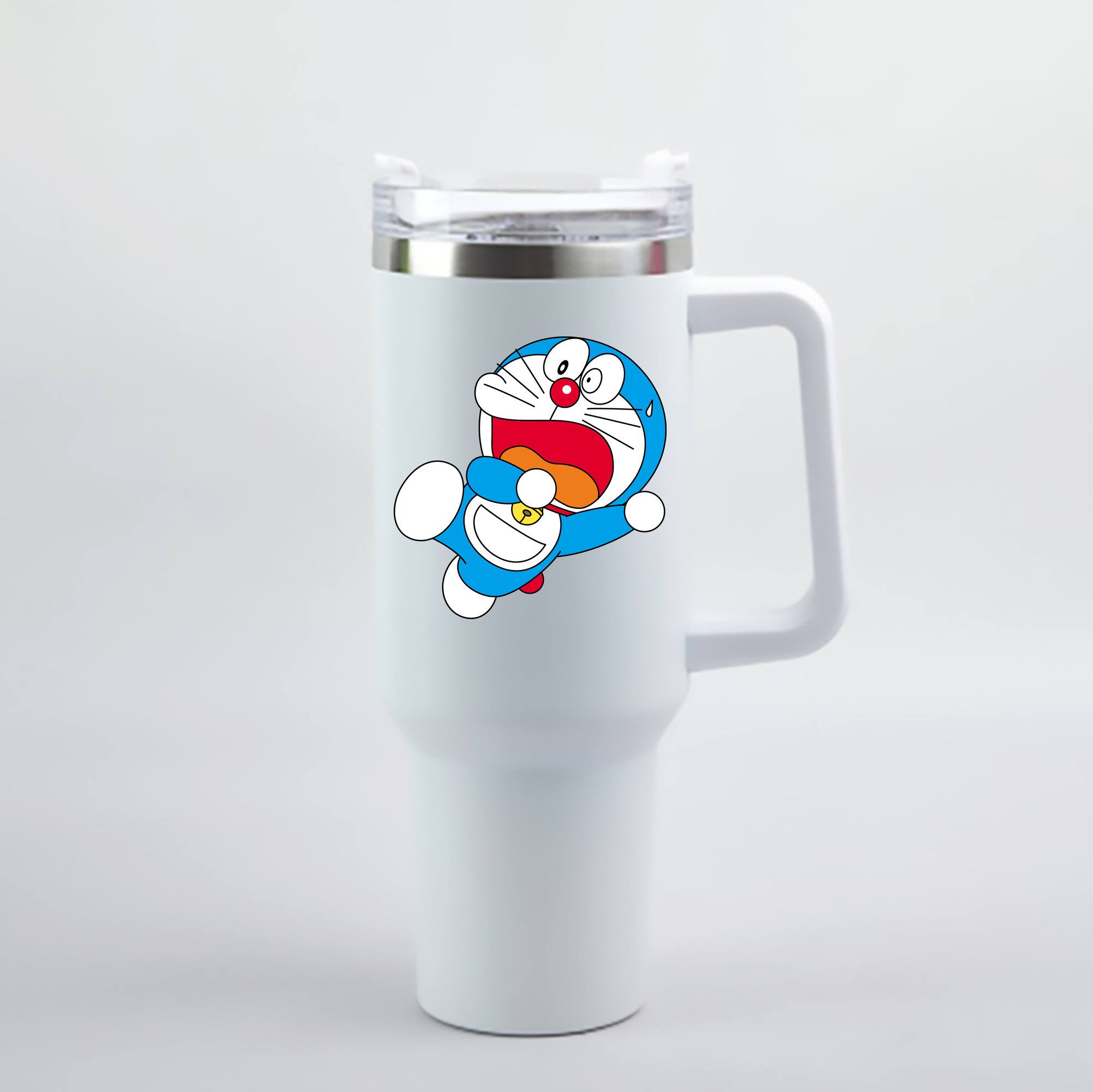 （画像用） ドラえもん Doraemon 1200mL車用タンブラー - クリスタルステッカー（プラスチックストロー付き）