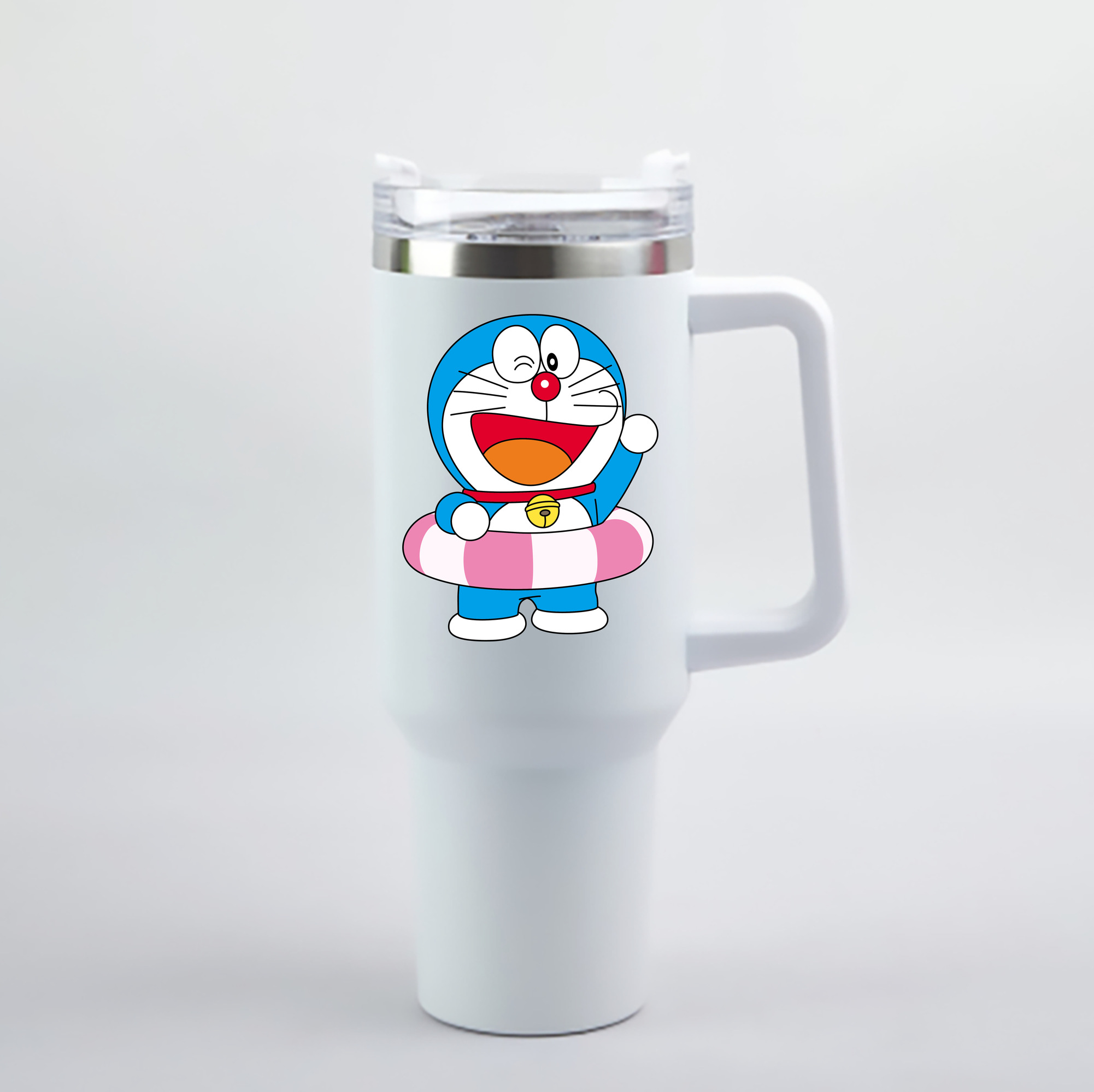 （画像用） ドラえもん Doraemon 1200mL車用タンブラー - クリスタルステッカー（プラスチックストロー付き）