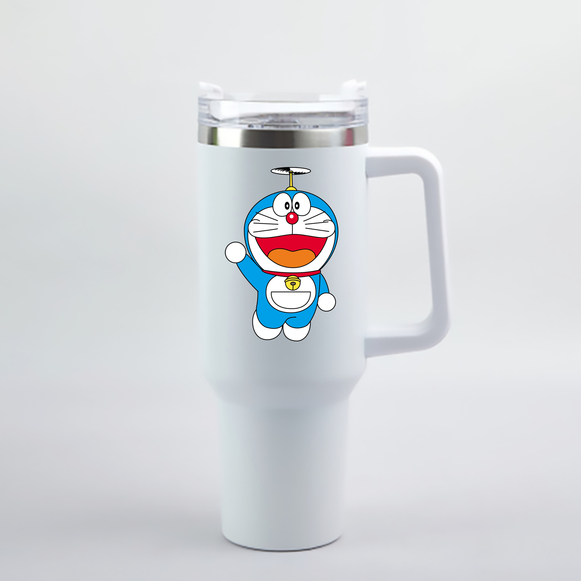 （画像用） ドラえもん Doraemon 1200mL車用タンブラー - クリスタルステッカー（プラスチックストロー付き）
