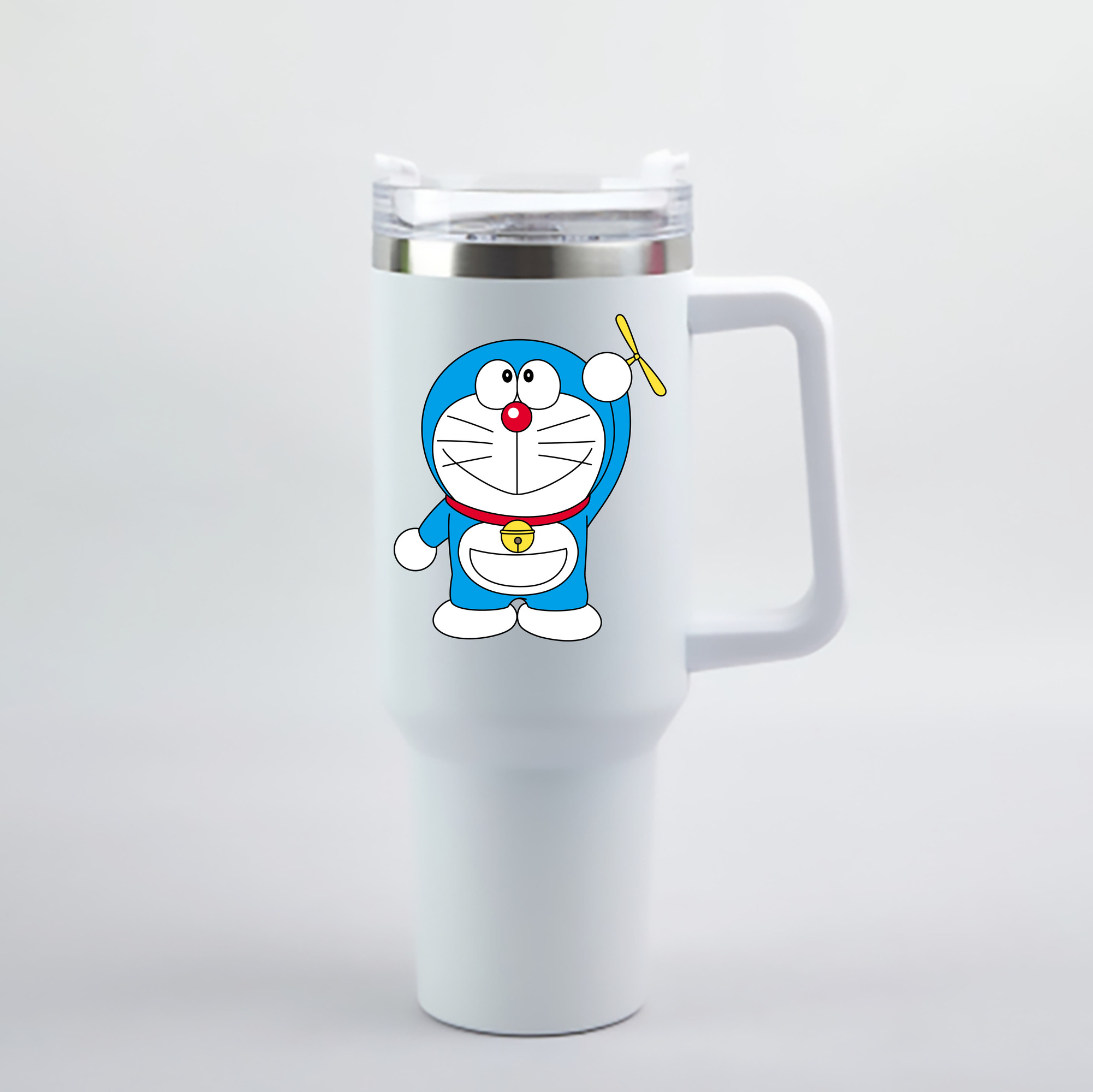 （画像用） ドラえもん Doraemon 1200mL車用タンブラー - クリスタルステッカー（プラスチックストロー付き）