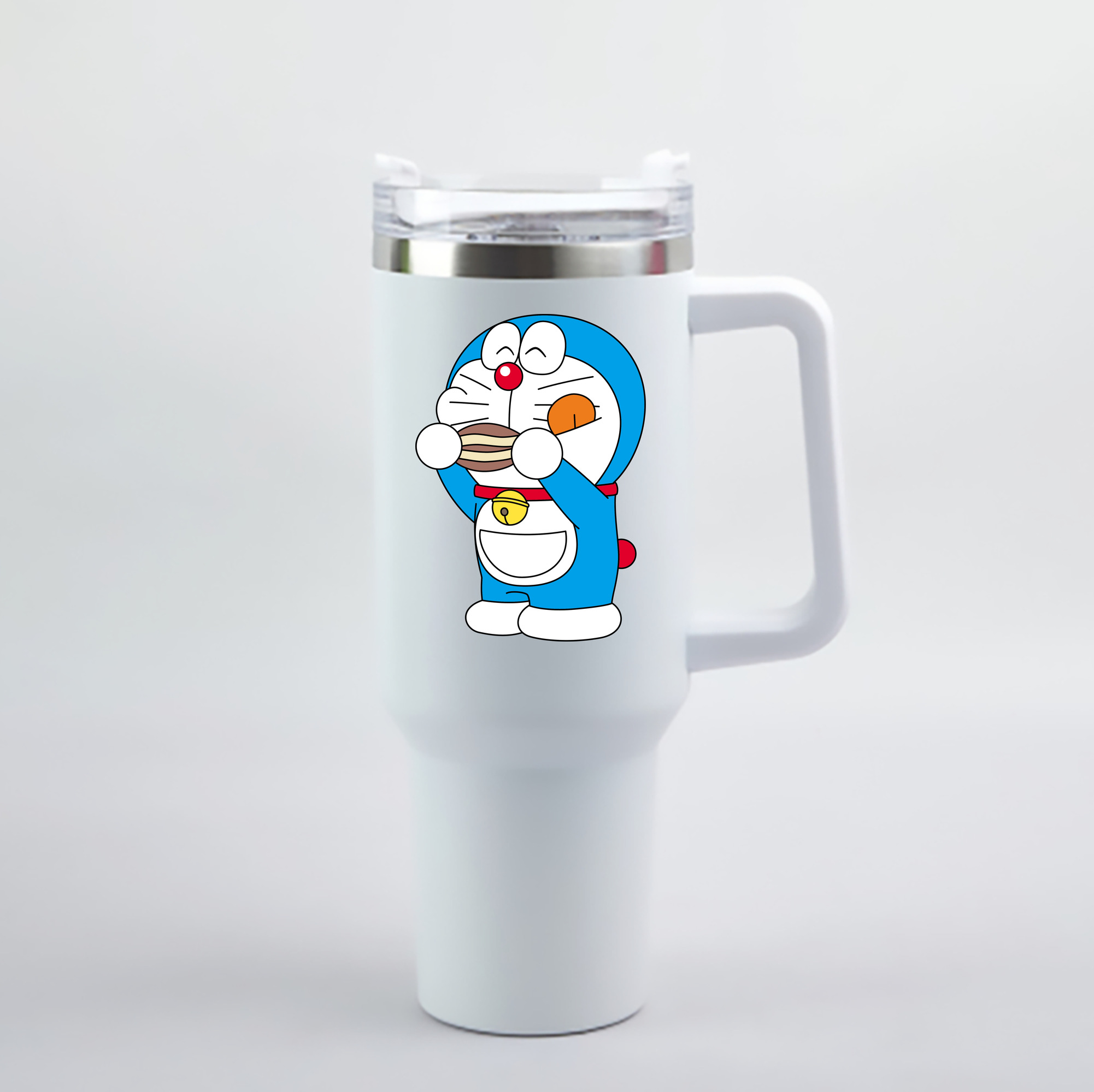 （画像用） ドラえもん Doraemon 1200mL車用タンブラー - クリスタルステッカー（プラスチックストロー付き）