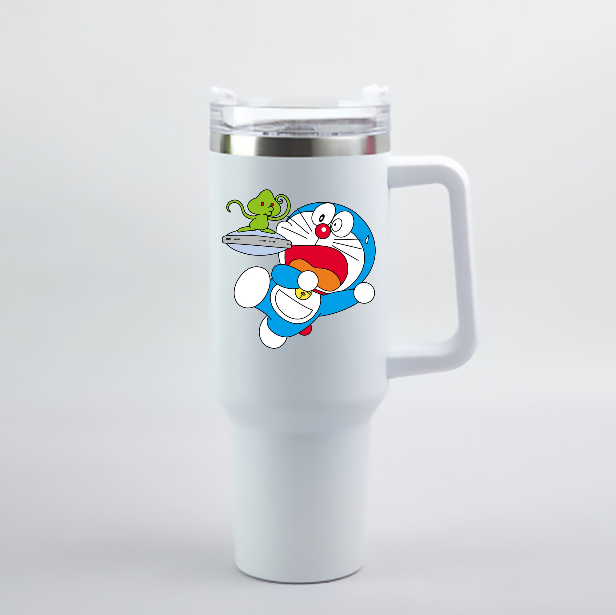 （画像用） ドラえもん Doraemon 1200mL車用タンブラー - クリスタルステッカー（プラスチックストロー付き）