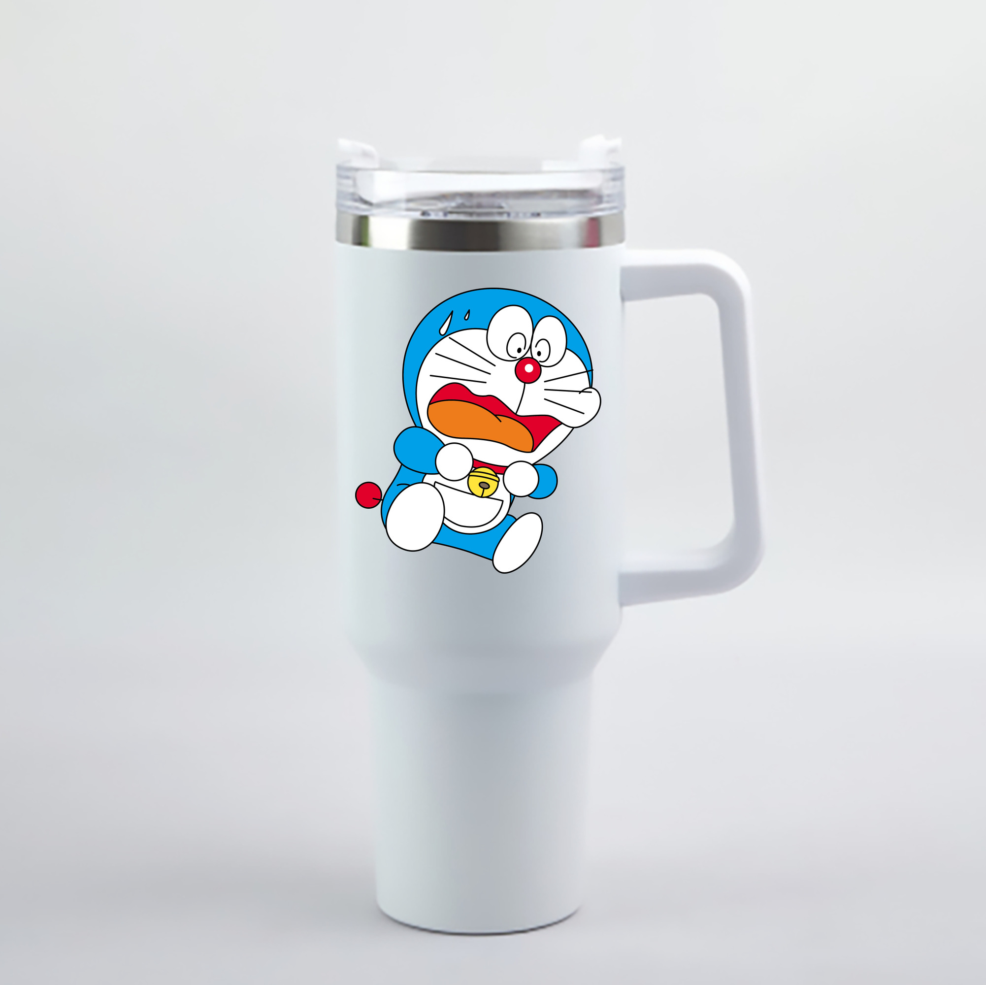 （画像用） ドラえもん Doraemon 1200mL車用タンブラー - クリスタルステッカー（プラスチックストロー付き）