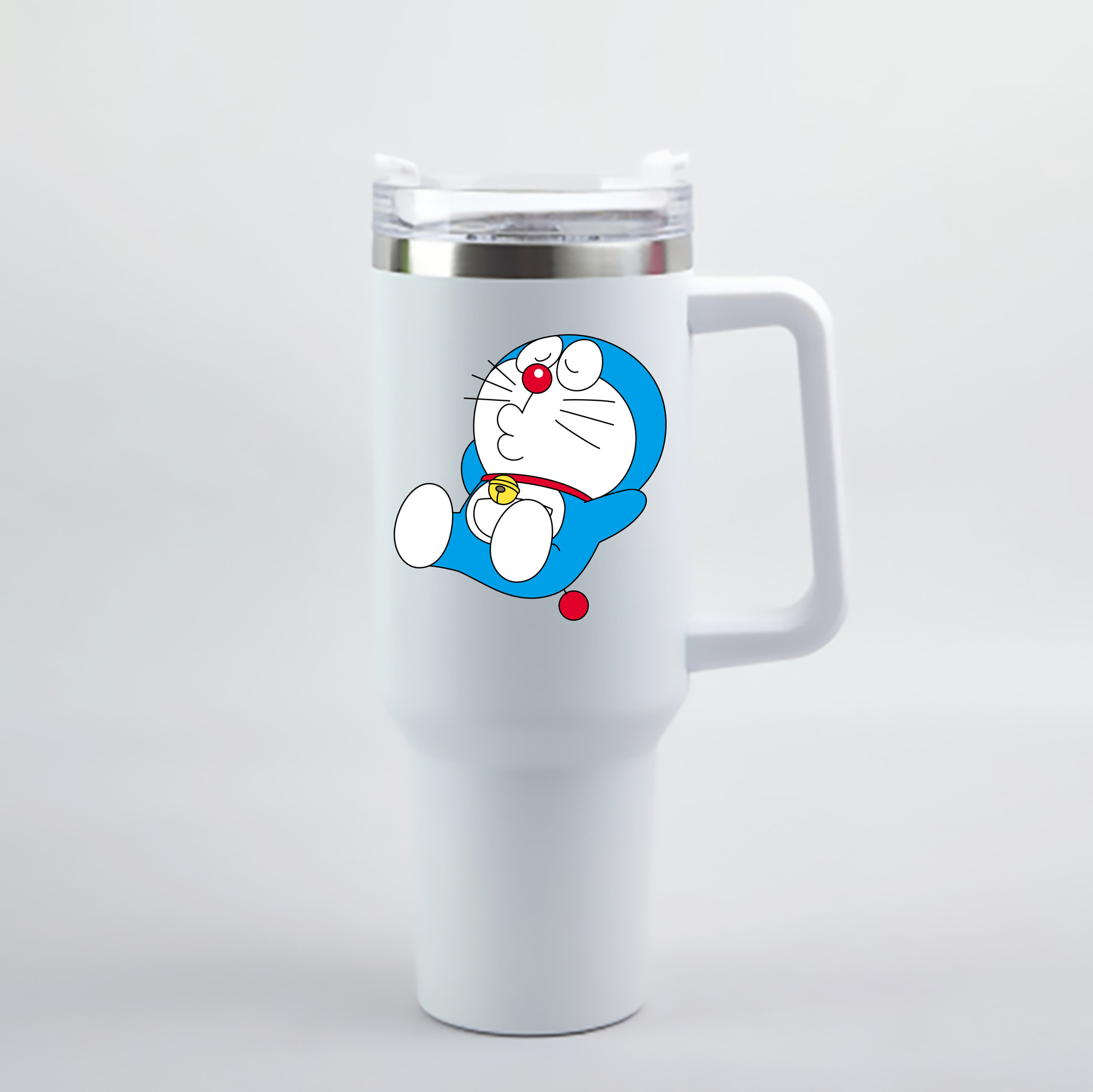 （画像用） ドラえもん Doraemon 1200mL車用タンブラー - クリスタルステッカー（プラスチックストロー付き）