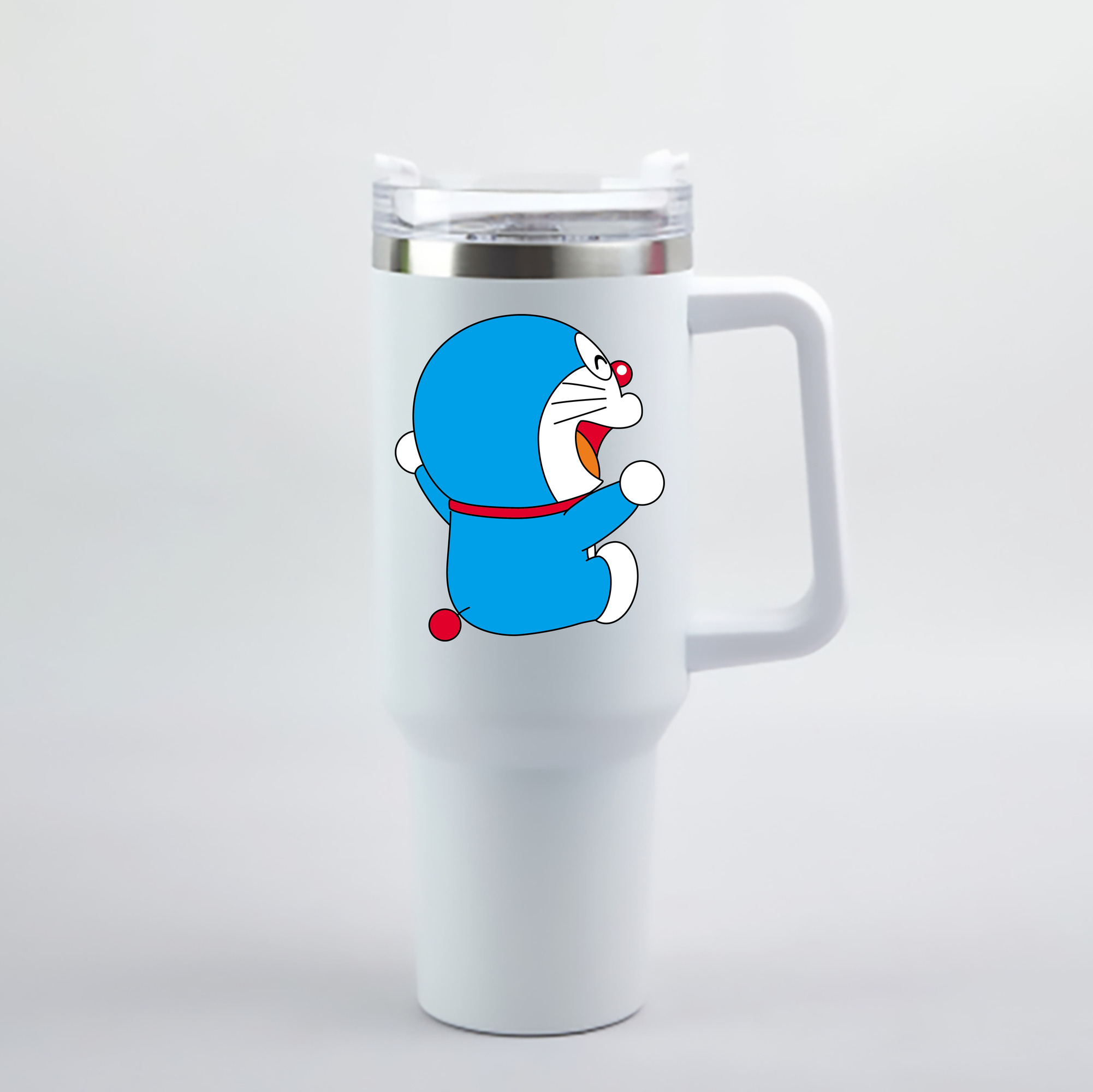 （画像用） ドラえもん Doraemon 1200mL車用タンブラー - クリスタルステッカー（プラスチックストロー付き）