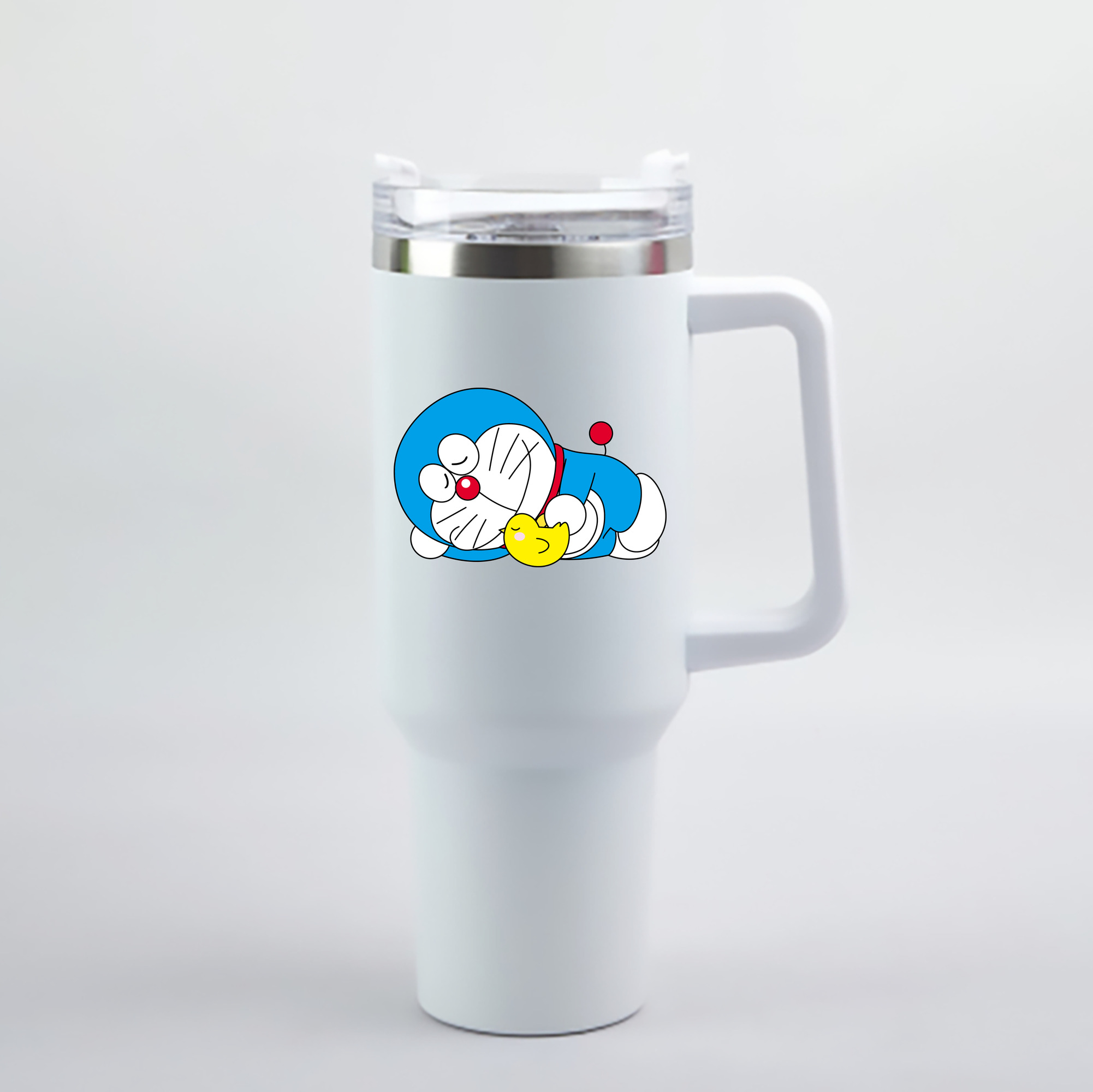 （画像用） ドラえもん Doraemon 1200mL車用タンブラー - クリスタルステッカー（プラスチックストロー付き）